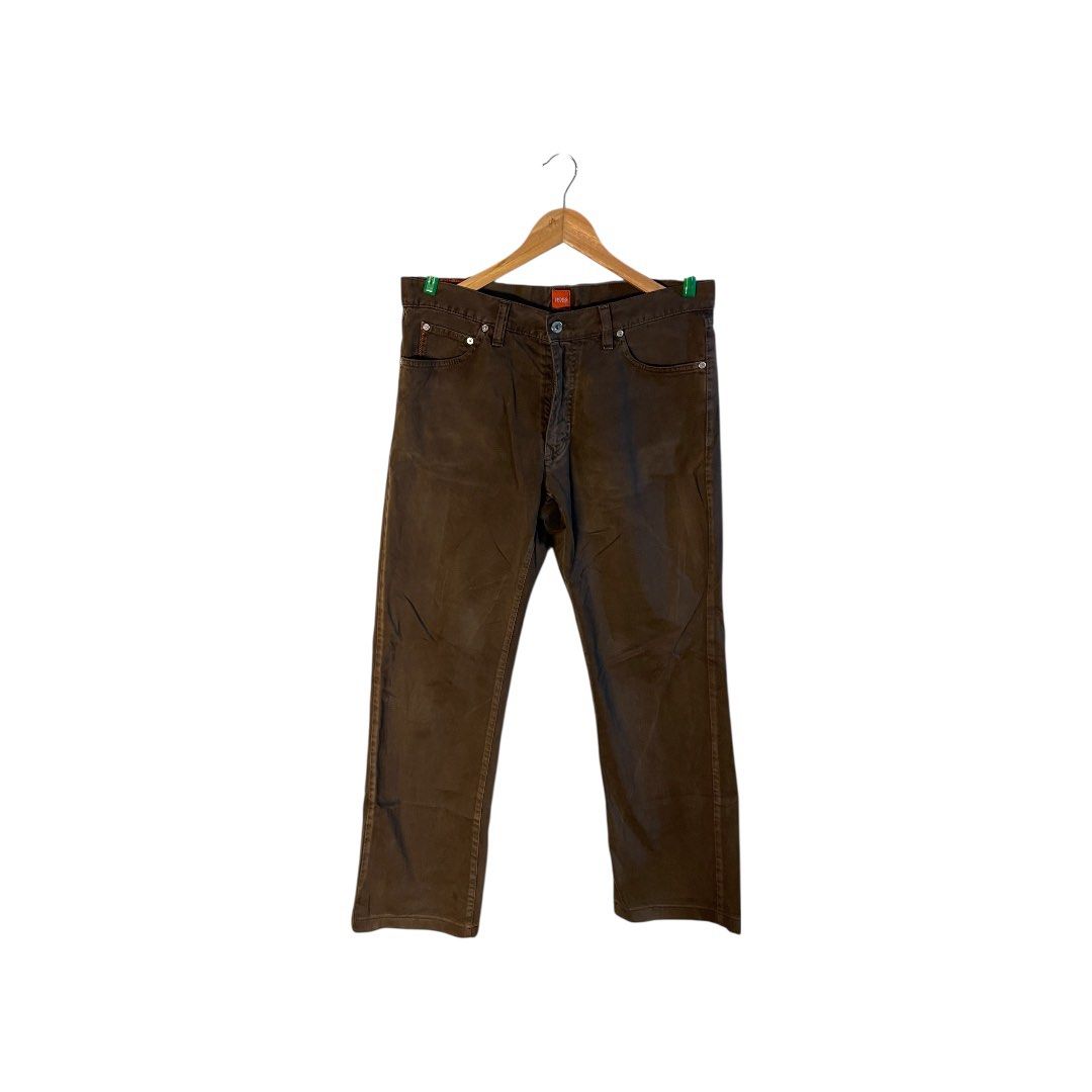 Hugo Boos Choco Brown Straight Jeans (Category: Jeans) located in Pasay City. Submitted by corethrift (Listing ID 1417073769, Image 1). Description: Waist 32 Length 42 Hems 9 Very good condition All the fitting based on inches .