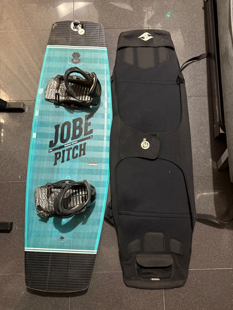 Jobe Pitch Wakeboard with Bag (Category: Water Sports) located in Makati City. Submitted by technmd7 (Listing ID 1417033849, Image 1). Description: -Jobe Pitch Wakeboard - Size 137 -Hyperlite Bindings (Need toe strap replacement) -Hyperlite board bag - No boots .