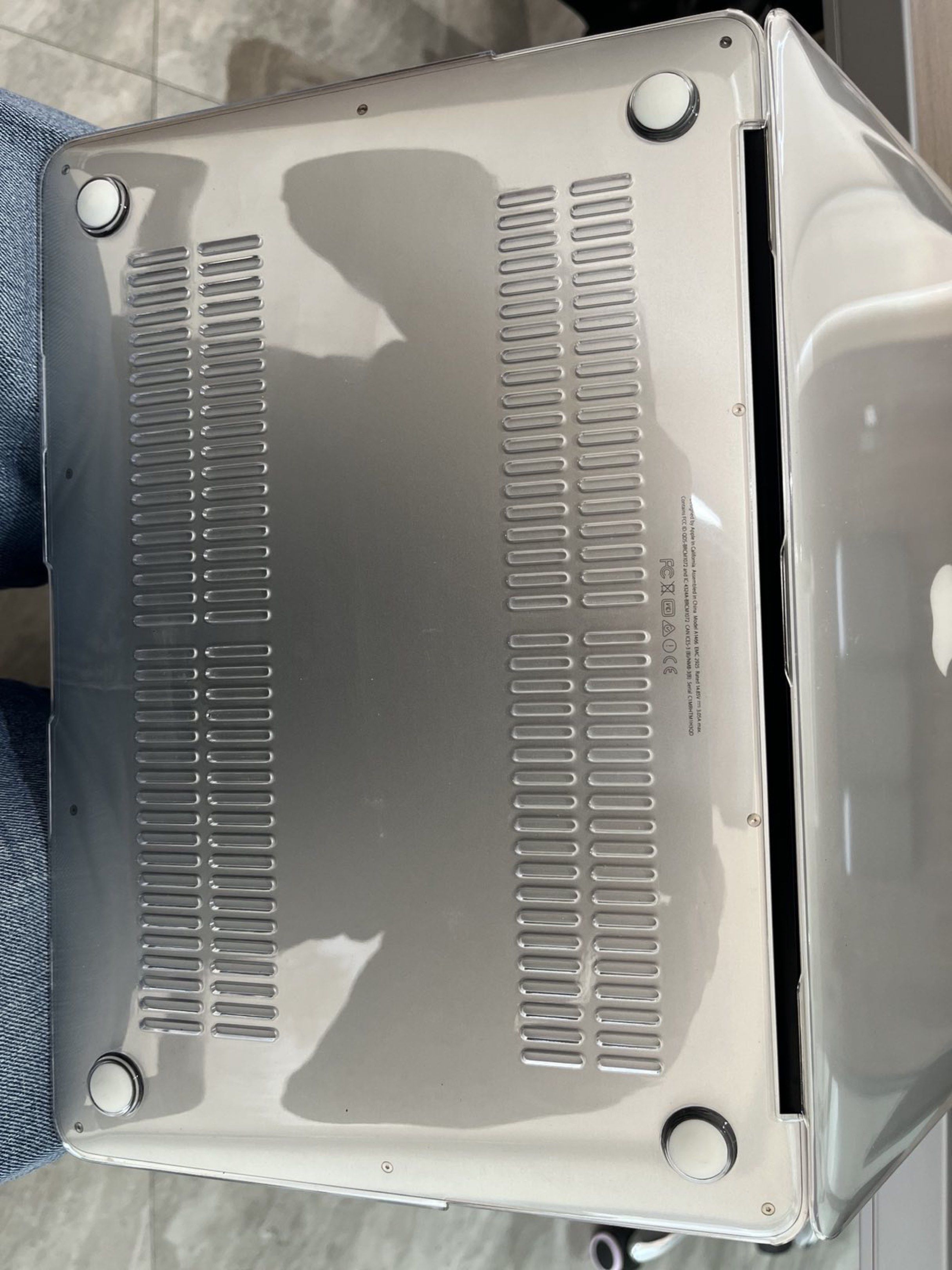 MacBook Air (Category: Laptops & Notebooks) located in Manila. Submitted by jeffab2178541 (Listing ID 1417033889, Image 2). Description: - Silver MacBook Air laptop 2016 - Includes protective case - Keyboard cover included - Screen displays login screen - Features vents and rubber feet.