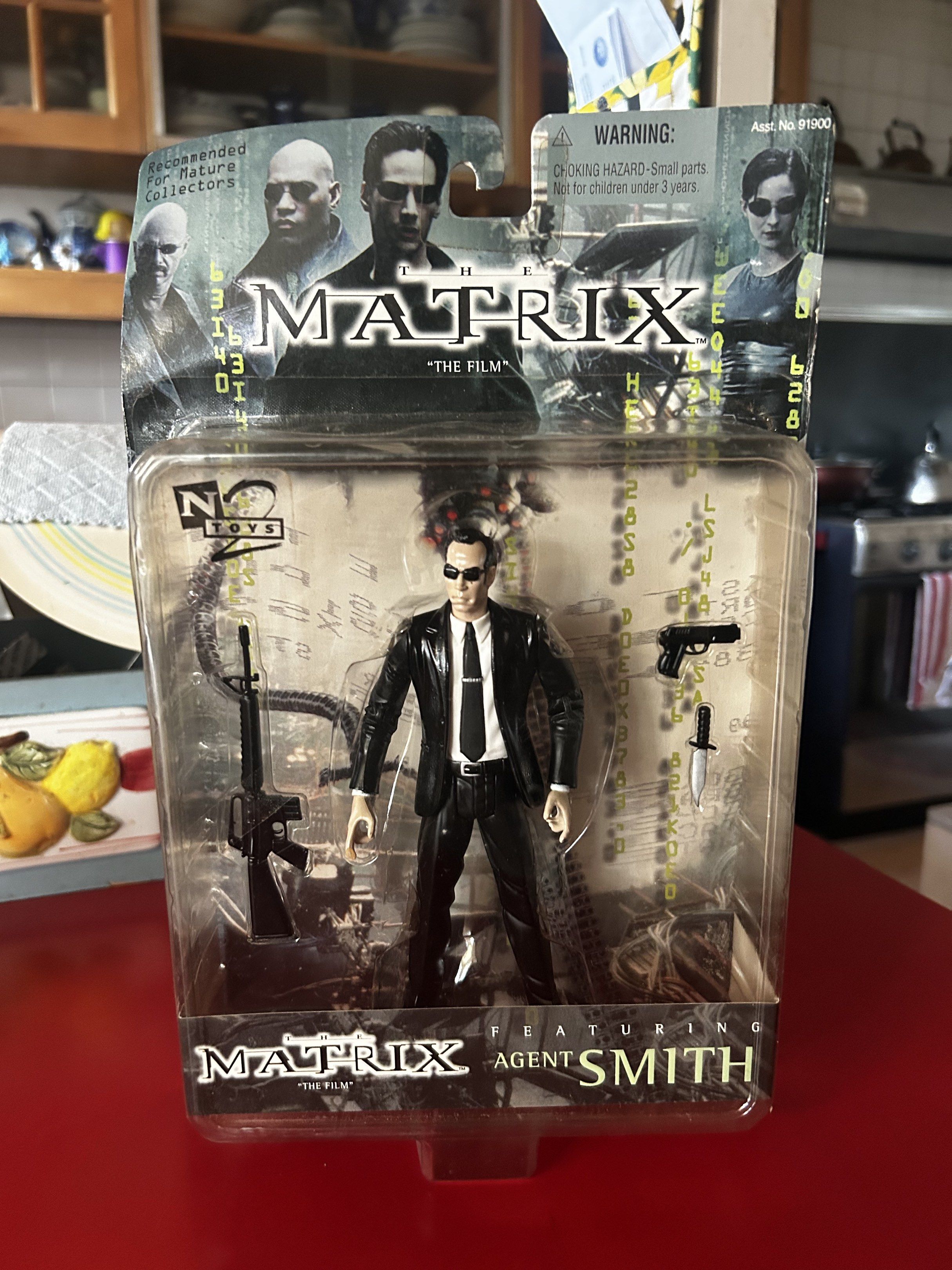 Matrix Action Figures - Neo, Trinity, Morpheus, Agent Smith (Category: Action & Battle Toys) located in Las Pinas. Submitted by rjmwings (Listing ID 1417076121, Image 3). Description: Collectible action figures from the 1999 Matrix film. Includes figures of Neo (aka Thomas Anderson), Trinity, Morpheus, and Agent Smith. Each figure comes with accessories like guns and weapons. The figures are in their original packaging. Mint condition. All bought