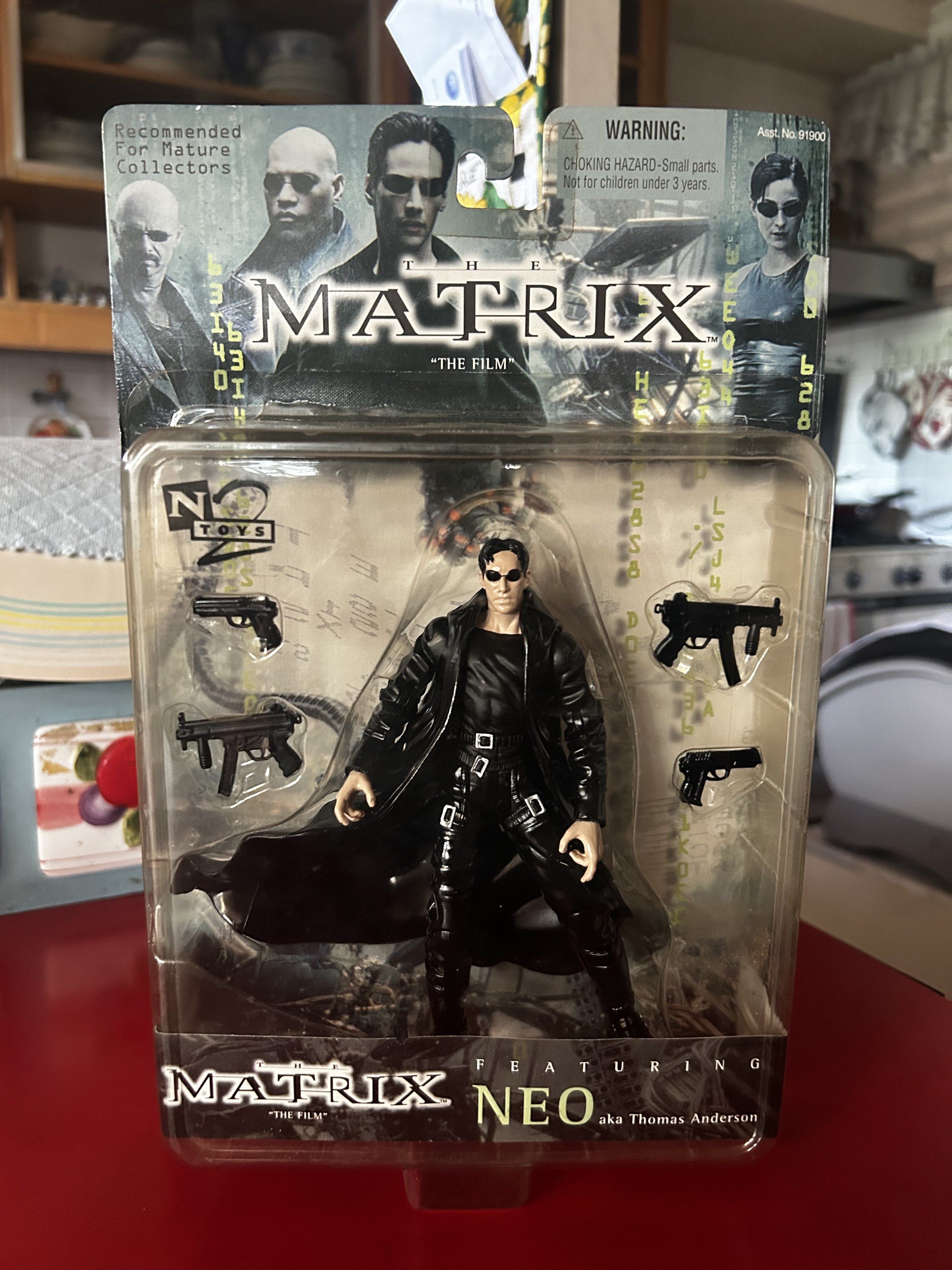Matrix Action Figures - Neo, Trinity, Morpheus, Agent Smith (Category: Action & Battle Toys) located in Las Pinas. Submitted by rjmwings (Listing ID 1417076121, Image 2). Description: Collectible action figures from the 1999 Matrix film. Includes figures of Neo (aka Thomas Anderson), Trinity, Morpheus, and Agent Smith. Each figure comes with accessories like guns and weapons. The figures are in their original packaging. Mint condition. All bought