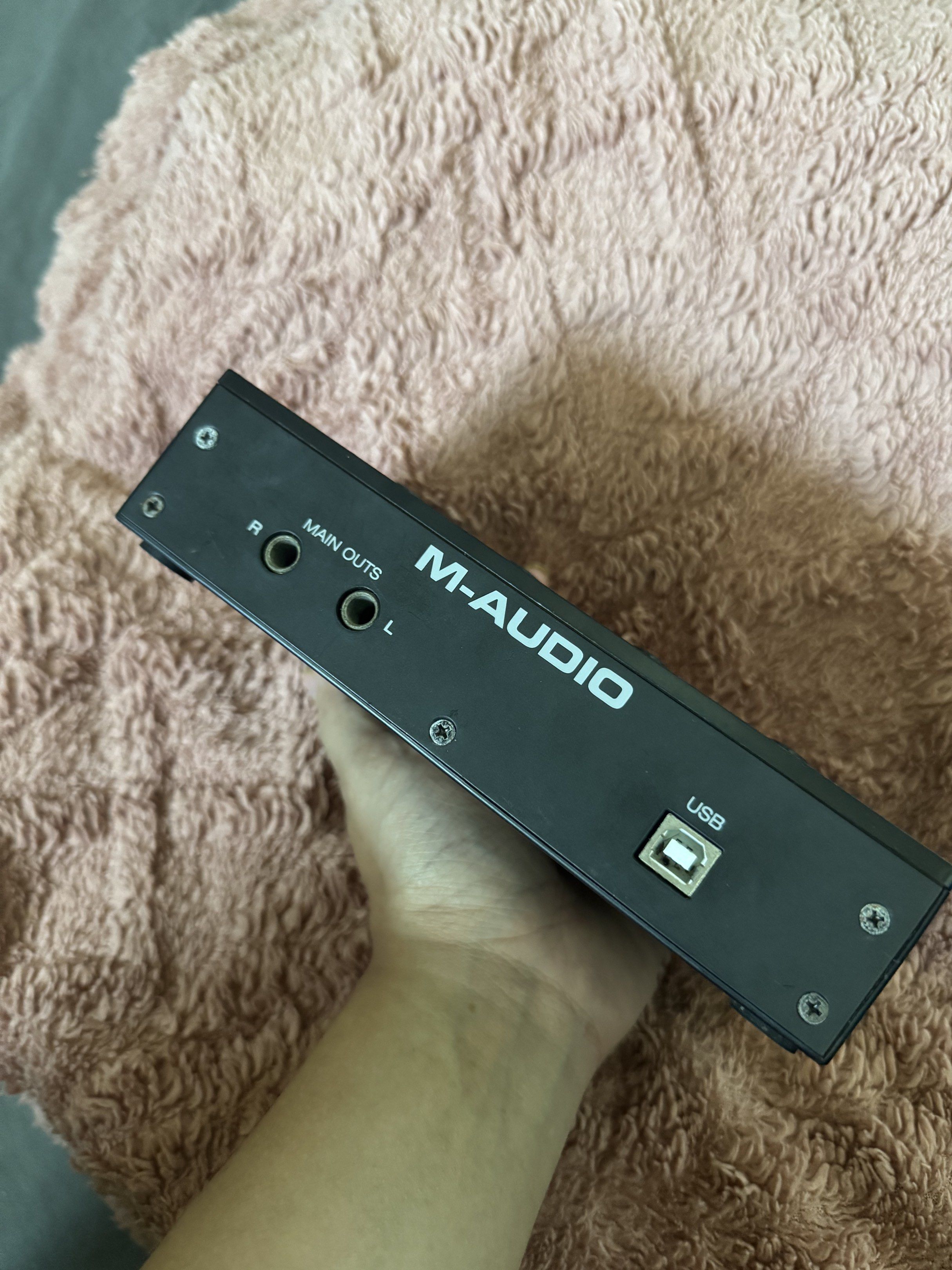 M-Audio M-Track Duo Audio Interface (Category: Other Audio Equipment) located in Pasig City. Submitted by robbiseraphin (Listing ID 1417098643, Image 3). Description: Selling: M-Track Duo Audio Interface 🎛️🎚️ For only 3000 php! (Interface only. No worries or box) 📍 Location: Pasig city SPECS: ✅ - 2 Channel USB recording interface for Mac and PC - (2) Combo inputs with Crystal Preamps amazing audio quality - Dedicated switches to enable any mic
