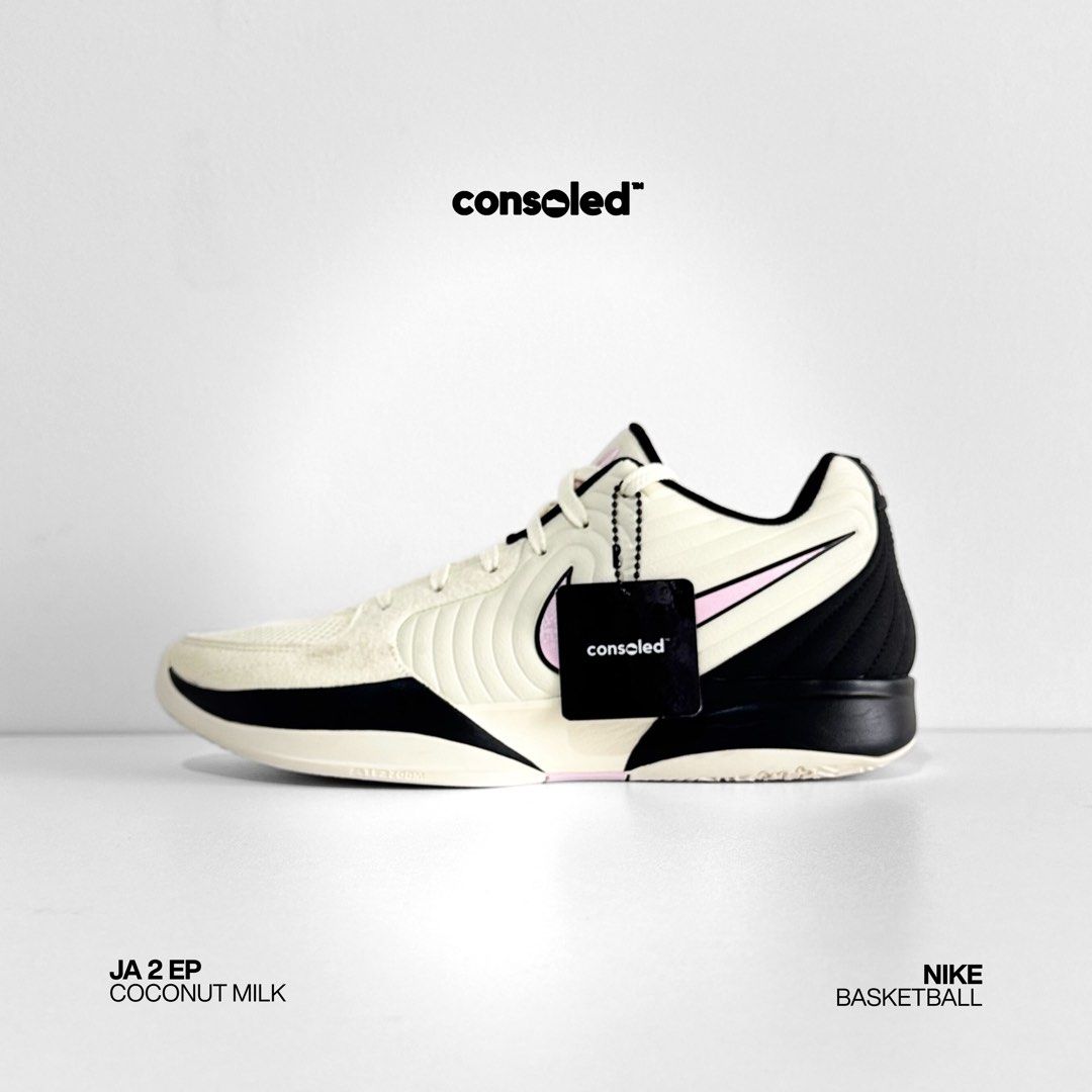 NIKE Ja 2 EP 'Coconut Milk' (Category: Sneakers) located in Taguig. Submitted by consoledph_ (Listing ID 1417206473, Image 1). Description: FOR SALE Nike Ja 2 EP 'Coconut Milk' US MEN Size 10 Brand New | Onhand | Complete w/ Box PHP 3495 Original photos posted. Meet-up or shipping available. Message here on Carousell for inquiries..