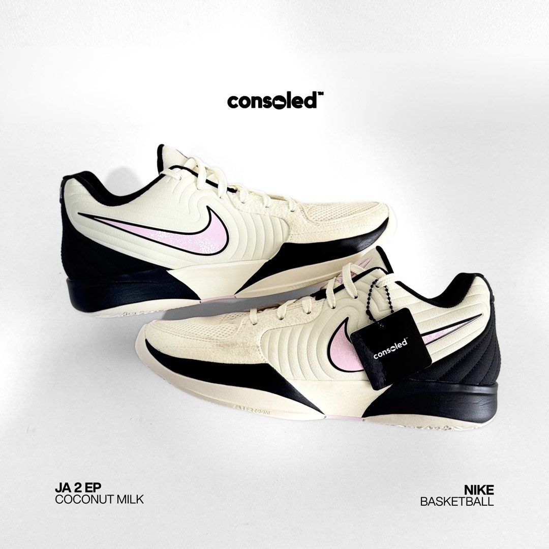 NIKE Ja 2 EP 'Coconut Milk' (Category: Sneakers) located in Taguig. Submitted by consoledph_ (Listing ID 1417206473, Image 2). Description: FOR SALE Nike Ja 2 EP 'Coconut Milk' US MEN Size 10 Brand New | Onhand | Complete w/ Box PHP 3495 Original photos posted. Meet-up or shipping available. Message here on Carousell for inquiries..