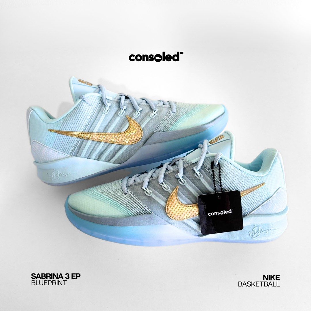 NIKE Sabrina 3 EP 'Blueprint' (Category: Sneakers) located in Taguig. Submitted by consoledph_ (Listing ID 1417201857, Image 2). Description: FOR SALE Nike Sabrina 3 EP 'Blueprint' US MEN Size 11.5 Brand New | Onhand | Complete w/ Box PHP 4495 Original photos posted. Meet-up or shipping available. Message here on Carousell for inquiries..
