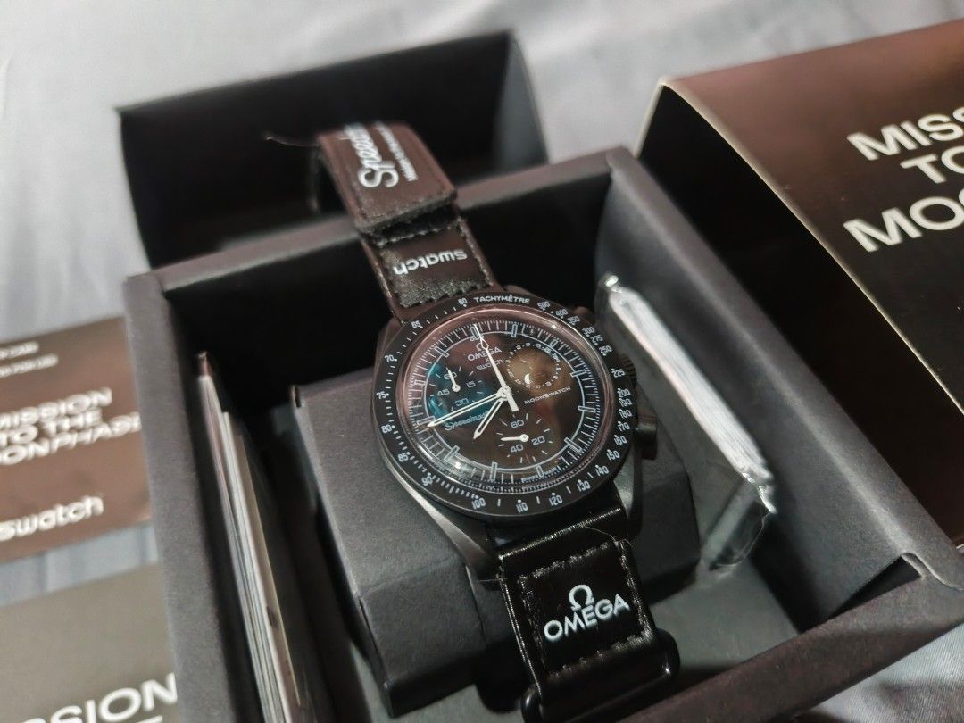 Omega x swatch black moonphase (Category: Luxury Watches) located in Manila. Submitted by timteves6248180 (Listing ID 1407441208, Image 1). Description: oem pasig loc.