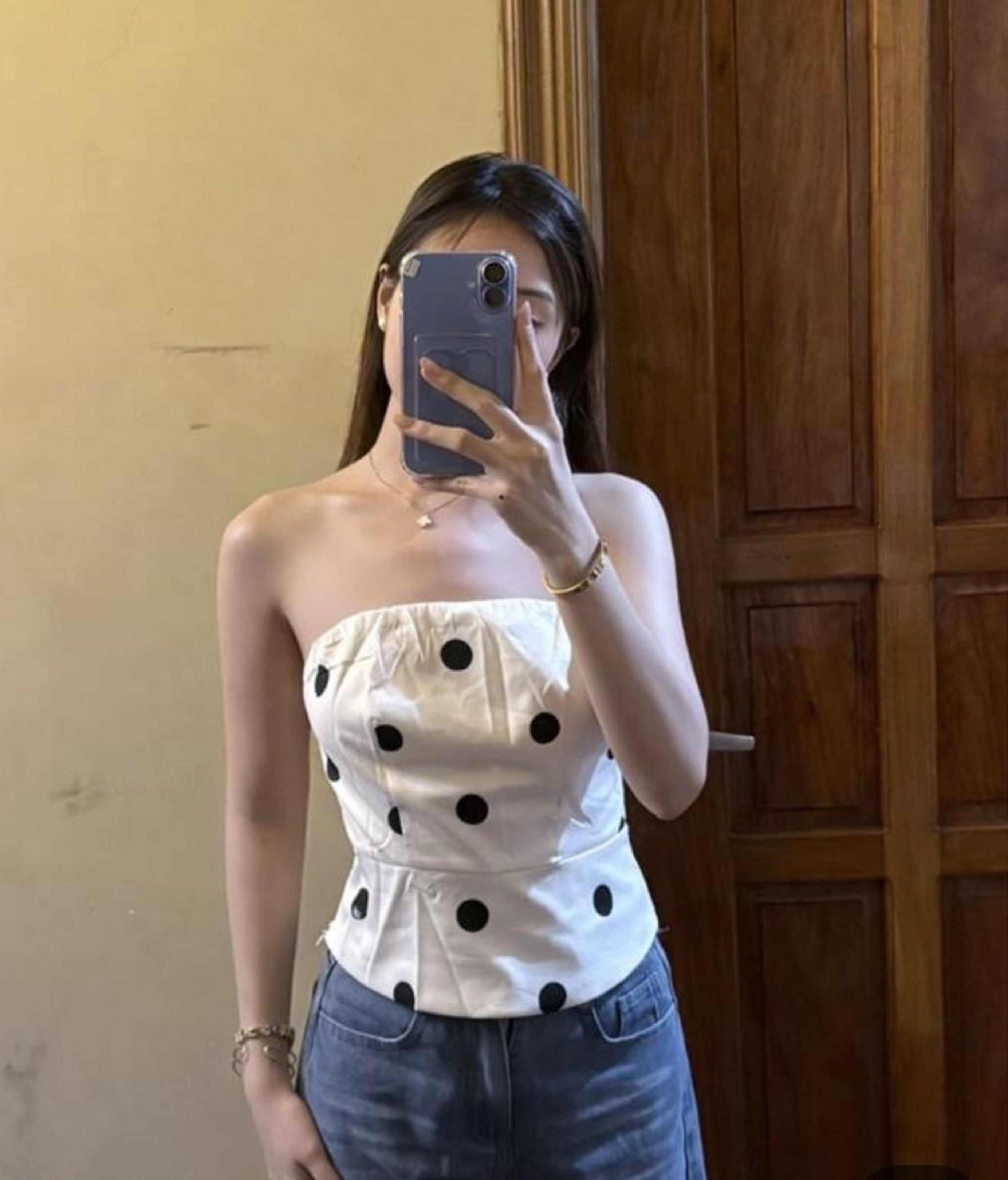 SHEIN Polka Dot Tube Top (Category: Sleeveless) located in Malolos. Submitted by priothv (Listing ID 1414142839, Image 3). Description: - never used.
