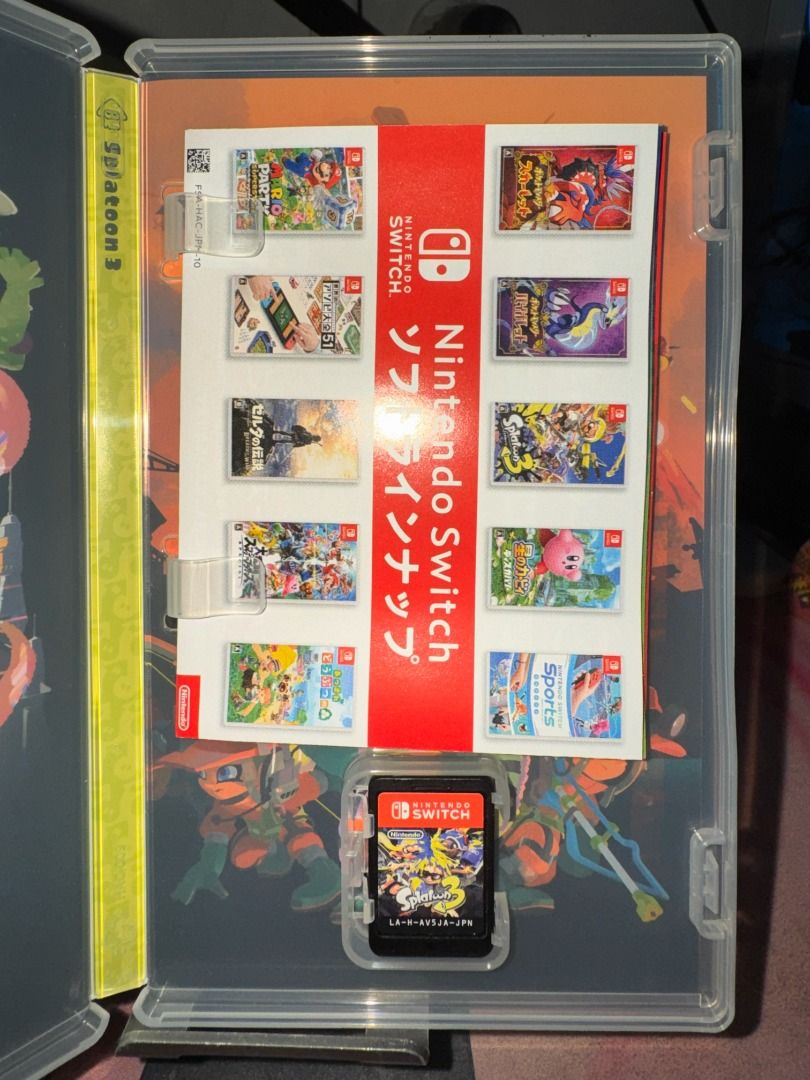 Splatoon 3 - Nintendo Switch Game (Category: Nintendo) located in Manila. Submitted by trendsz (Listing ID 1417032404, Image 2). Description: FS: Splatoon 3 for Nintendo Switch - Includes game cartridge - Includes game case with colorful cover art - Features a Nintendo Switch software lineup insert - Rated CERO A RFS: Need funds for my baby.