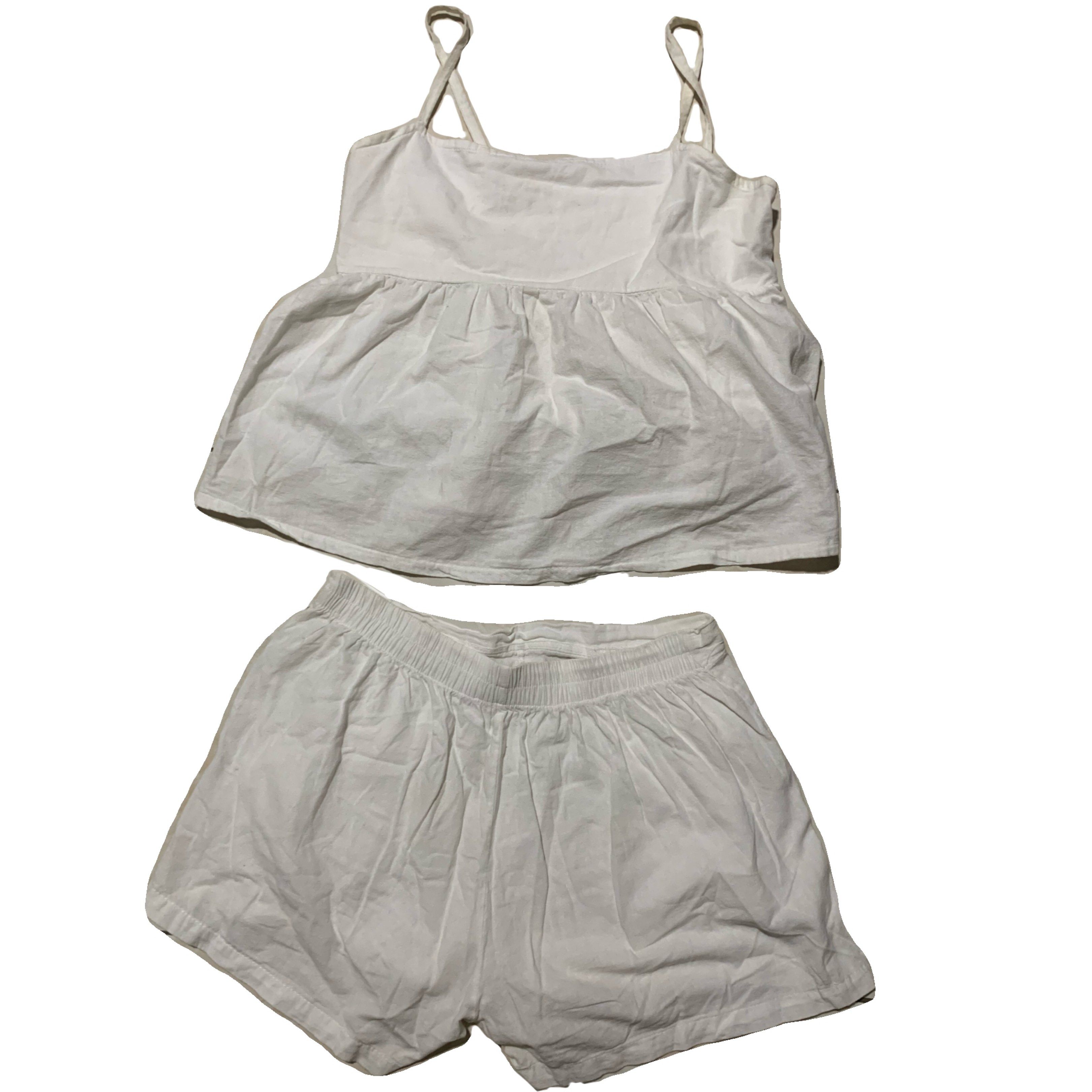 WHITE PEPLUM LINEN SET / COORDINATES (Category: Sets or Coordinates) located in Malabon City. Submitted by onesionceloved (Listing ID 1417138981, Image 1). Description: Originally bought this for ₱750 SUPER GANDA PA RIN BUT I HAVE TO LET IT GO NA KASI IT'S NOT MY STYLE ANYMORE HUHU Best fits: S-M.