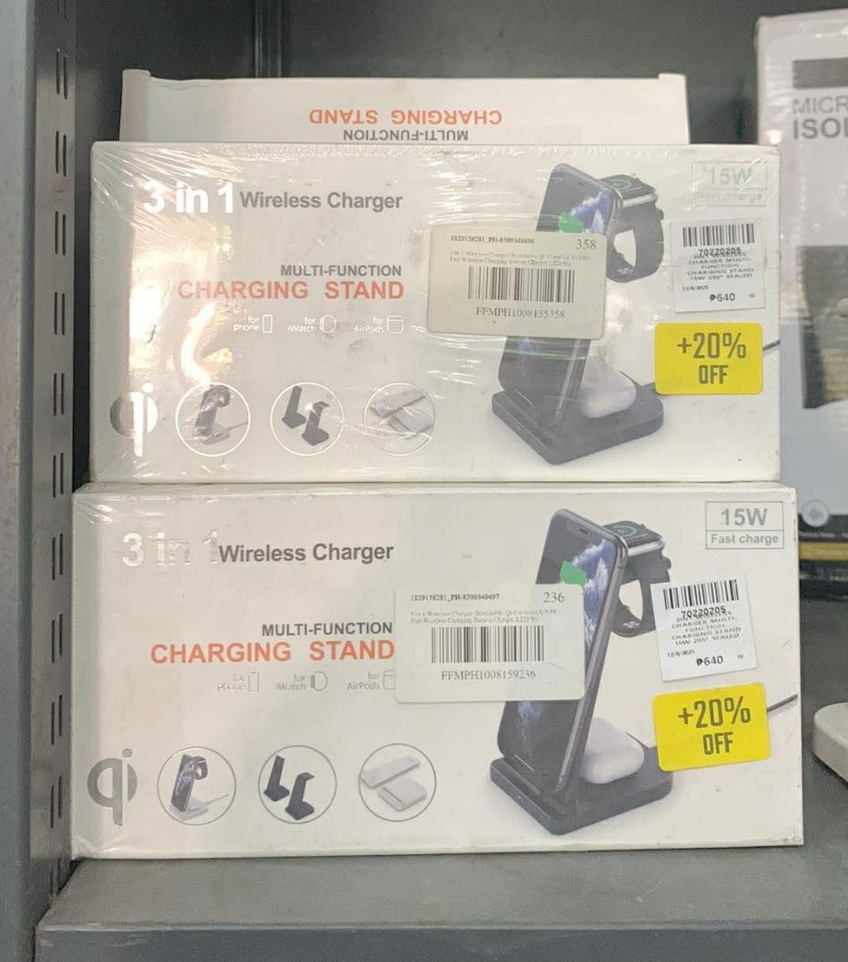 WIRELESS CHARGER MULTI-FUNCTION CHARGING STAND (Category: Chargers) located in Manila. Submitted by apptradetrading (Listing ID 1417069043, Image 1). Description: .