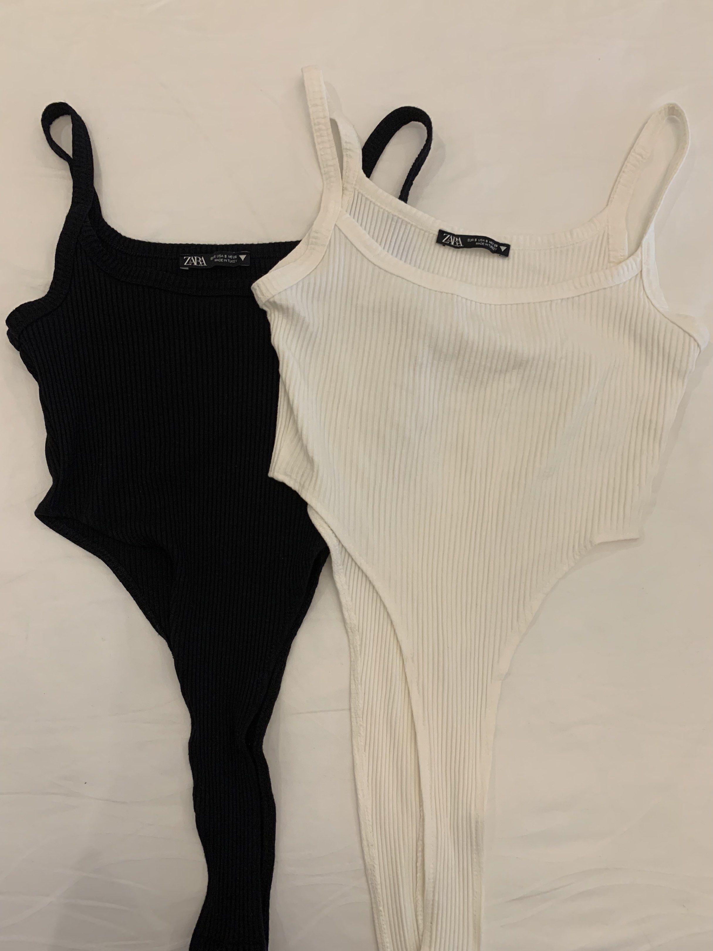 Zara bodysuits (Category: Sleeveless) located in Davao. Submitted by audstuff (Listing ID 1417086286, Image 1). Description: No flaws Size xs-s ₱150 each.