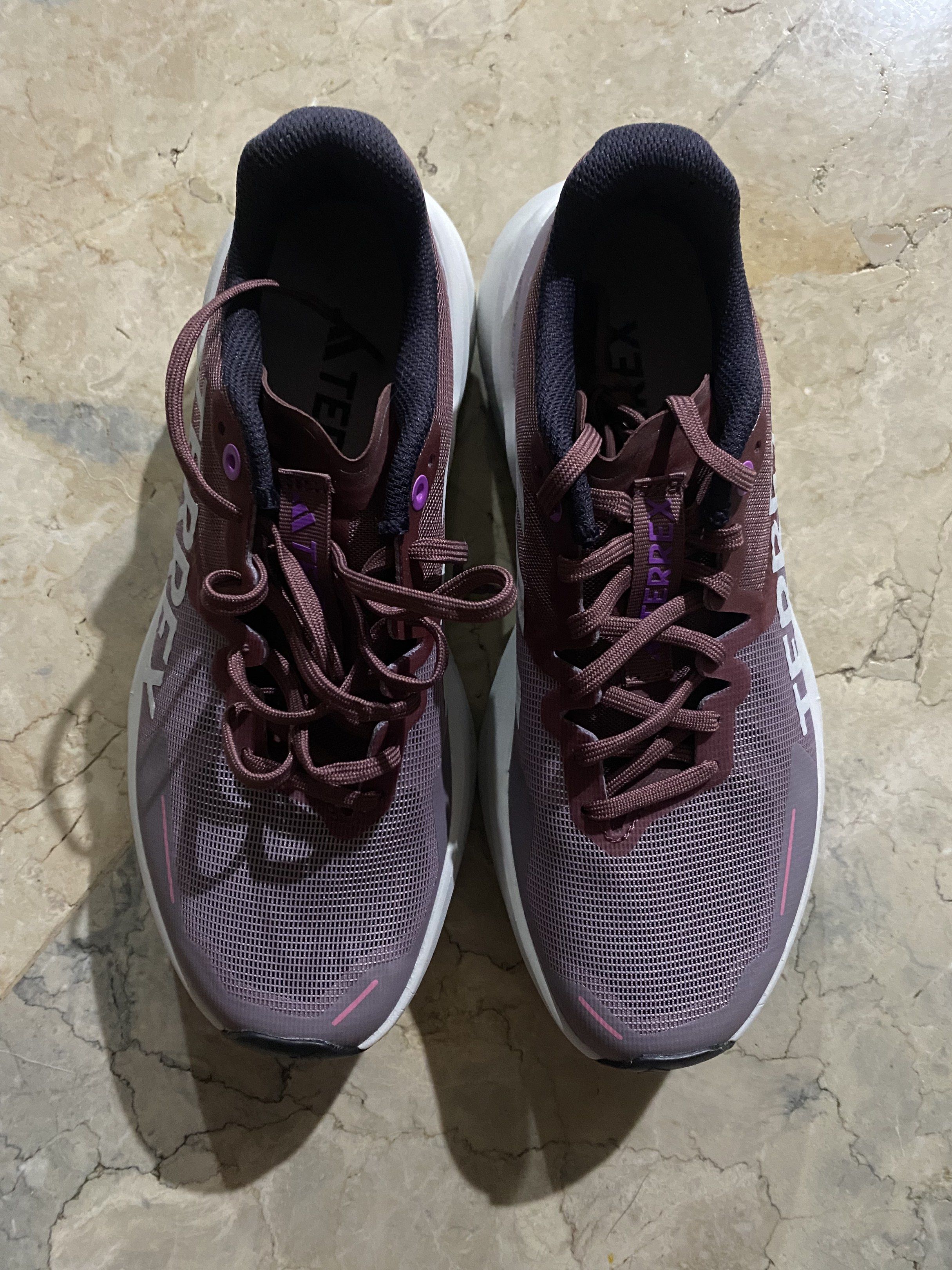 Adidas Terrex Agravic 3 Trail Running Shoes (Category: Sneakers) located in Pasig City. Submitted by neka2017 (Listing ID 1417278765, Image 2). Description: - Adidas Terrex Agravic 3 trail running shoes - Color: Purple and White - Adidas logo detail - Continental sole for superior grip - Lightstrike technology for cushioning and responsiveness - Size: US 6, UK 4 1/2, FR 37 1/3, JP 230, CHN 230 .