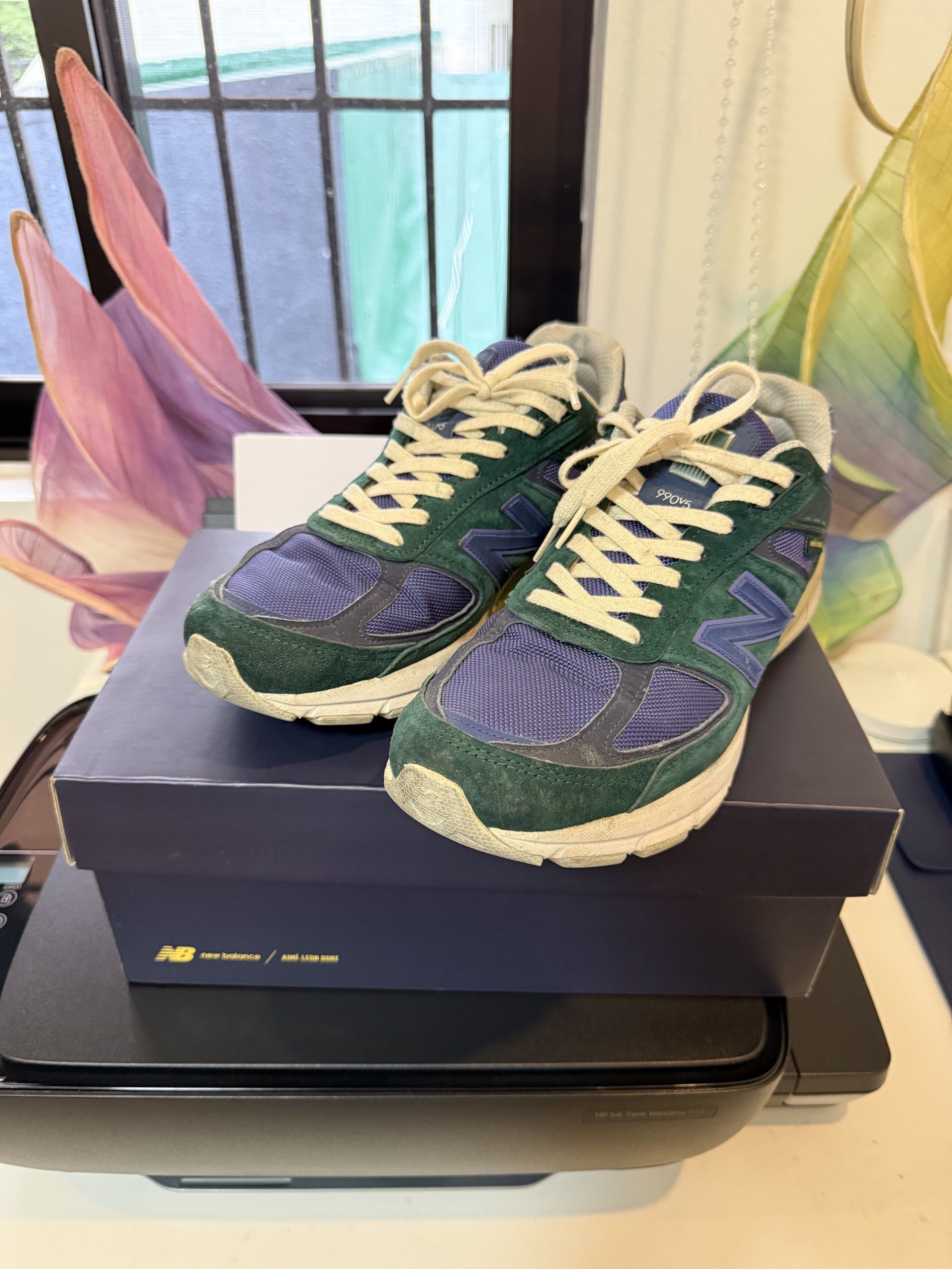 ALD NB 990v5 (Category: Sneakers) located in Pasig City. Submitted by andre_suarez (Listing ID 1417369924, Image 2). Description: Aime Leon Dore x New Balance 990v5. Local release via Commonwealth. US 9. With box and extra laces. .