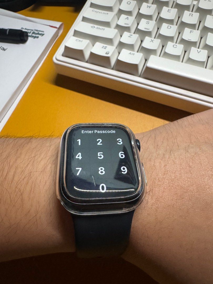 Apple Watch Series 9 41mm (Category: Wearables & Smart Watches) located in Quezon City. Submitted by aimahoe (Listing ID 1417394485, Image 3). Description: Apple Watch Series 9 41mm in Midnight Battery Health: 94% ❗️Negotiable❗️ Inclusions: - Box - braided charging puck - original band (s/m) - Ringke clear bumper Disclosure: Small scratch on screen (see photo) RFS: Upgrade Swap: Yes -> Series 9 41mm in Silver (Straight swap) -> Series 10 42mm in 
