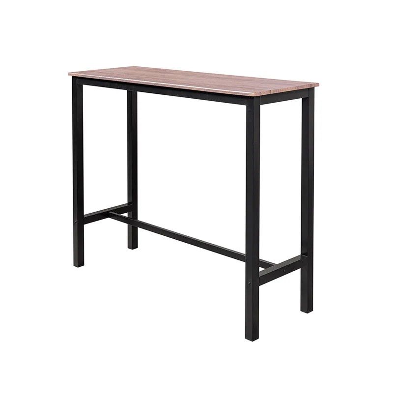 Bar Table - 120cm x 40cm x 100cm (Category: Tables & Sets) located in Quezon City. Submitted by skylar_15 (Listing ID 1417381310, Image 2). Description: Bought at Mandaue for 3,300 Selling for 2,500 This 4-seater bar table is designed for any bar dining moment, with a sturdy rectangular MDF tabletop laminated in a wood-look PVC. The table has sturdy metal legs and frames, as well as ring supports that act as a footrest and additional support, ens