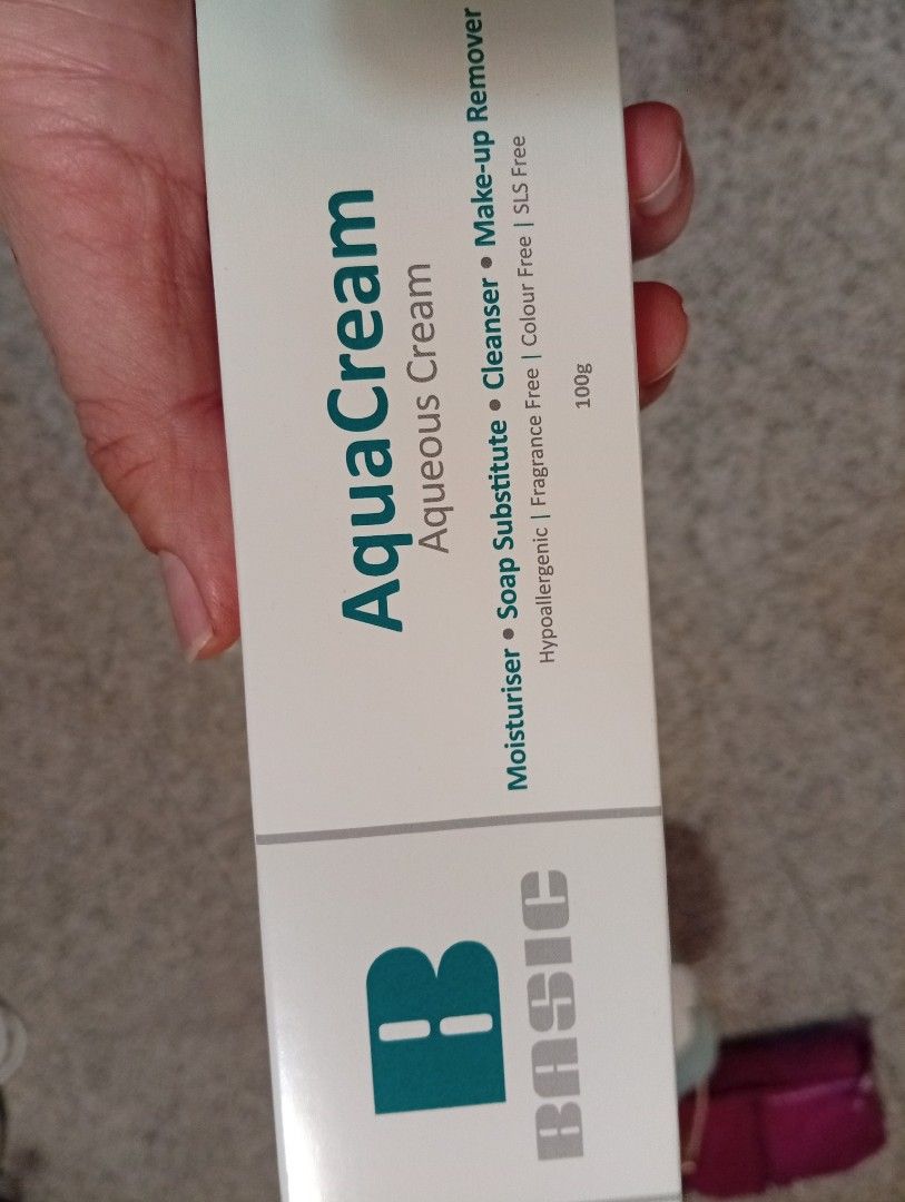 Basic AquaCream (Category: Sanitisers & Disinfectants) located in Singapore. Submitted by summerroses (Listing ID 1417332962, Image 1). Description: expiry 2029. brand new , unopened.