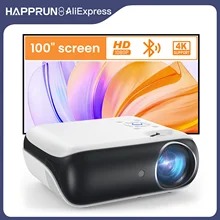 HAPPRUN Projector, native 1080P Bluetooth projector portable outdoor ...