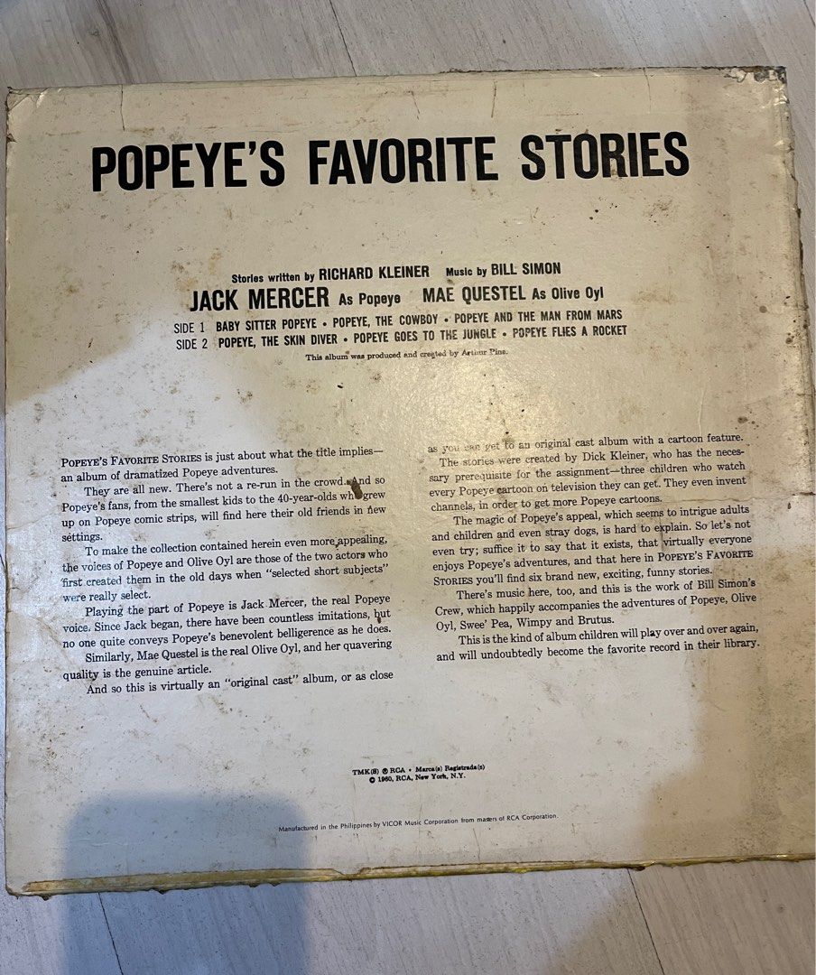 JACK MERCER Popeye's Favorite Stories (Category: Comics & Manga) located in Manila. Submitted by jessie4444 (Listing ID 1417374565, Image 2). Description: .