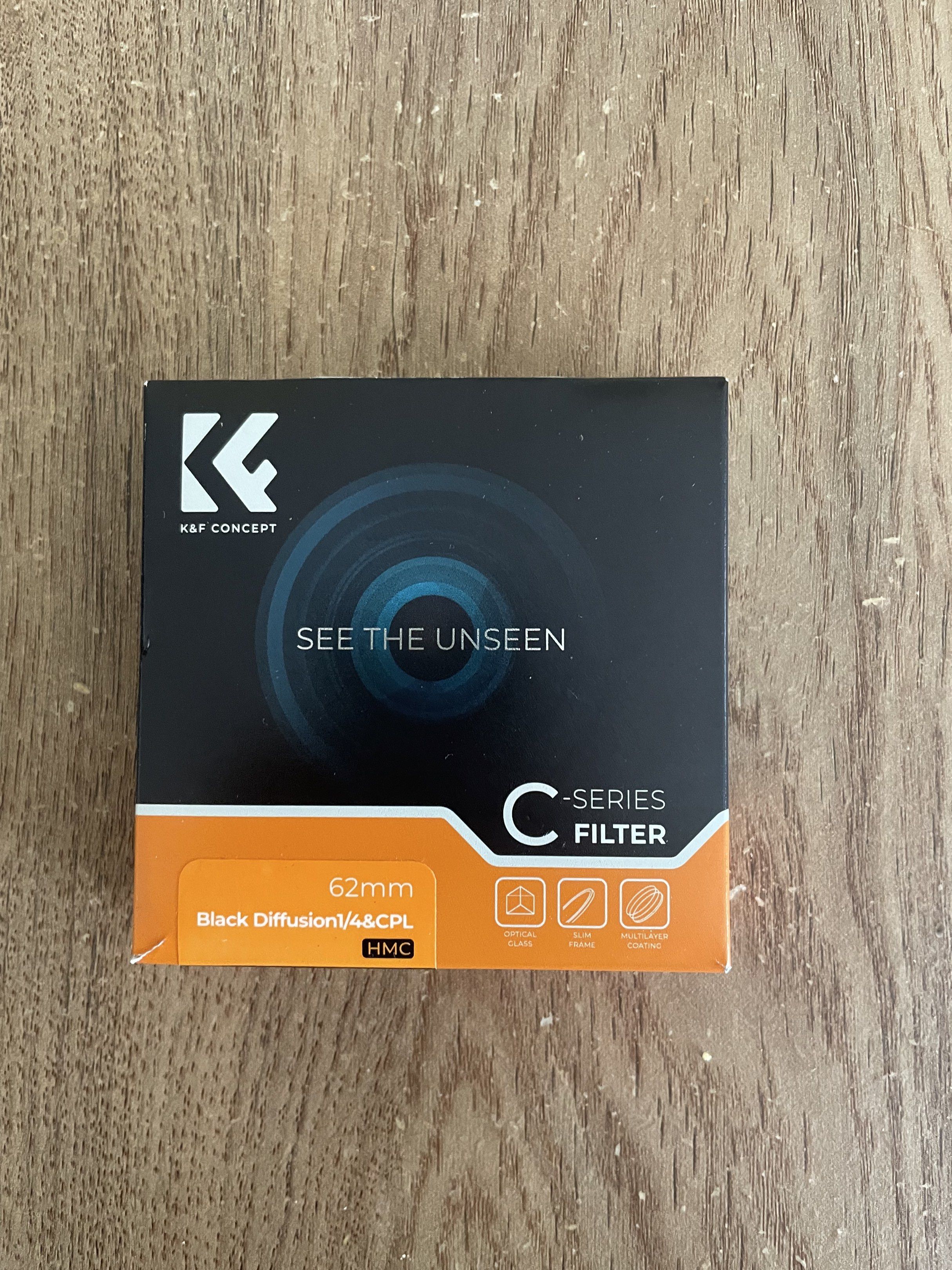 K&F Concept C-Series 62mm Black Diffusion 1/4 & CPL Filter (Category: Lens & Kits) located in Mandaluyong City. Submitted by _lontoc (Listing ID 1417275634, Image 1). Description: - K&F Concept C-Series Filter - 62mm Black Diffusion 1/4 & CPL.