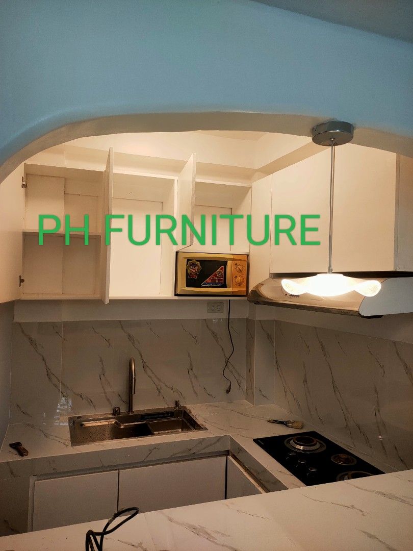Kitchen cabinet (Category: Food Organization & Storage) located in Manila. Submitted by jovetph. (Listing ID 1417369614, Image 2). Description: - Modern white kitchen cabinet - Sleek and clean design - Durable material -made to order -choice your color and design -open for customize -willing to occular visit - Meetup available in shop pasong kawayan 2 Cavite -materials marine 3/4 .