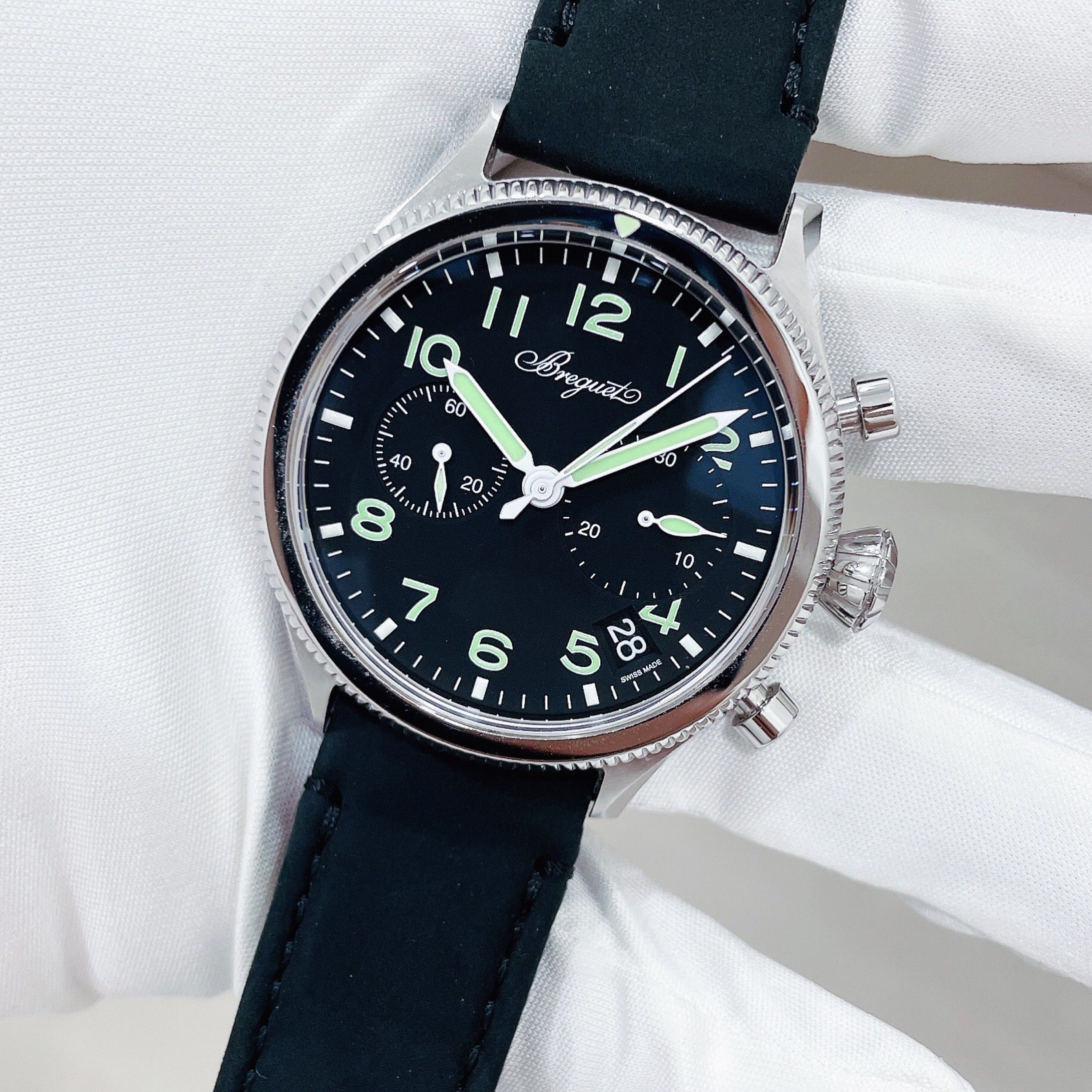 Like New Breguet Type 20 Flyback Chronographe Ref.2057ST/92/3WU 42mm [Cert dated Jan 2025/Under Warranty til Jan 2030] (Category: Watches) located in Singapore. Submitted by zenwatches (Listing ID 1417271102, Image 1). Description: LNIB Breguet Type 20 Flyback Chronographe Ref.2057ST/92/3WU 42mm -Complete Set dated Jan 2025/Under Warranty til Jan 2030 [Retail Price:SGD $27400] -Kindly PM for Viewing Appt Our Showroom Address: 1 Coleman Street The