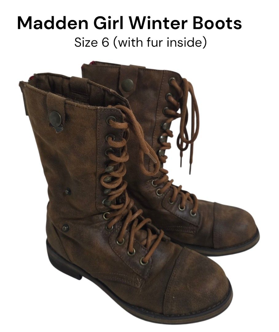 Madden Girl Winter Boots (Category: Boots) located in Imus. Submitted by madz.21 (Listing ID 1417342567, Image 1). Description: Madden Girl size 6 imported from usa with fur inside #maddengirl #boots #importedboots #winterboots.