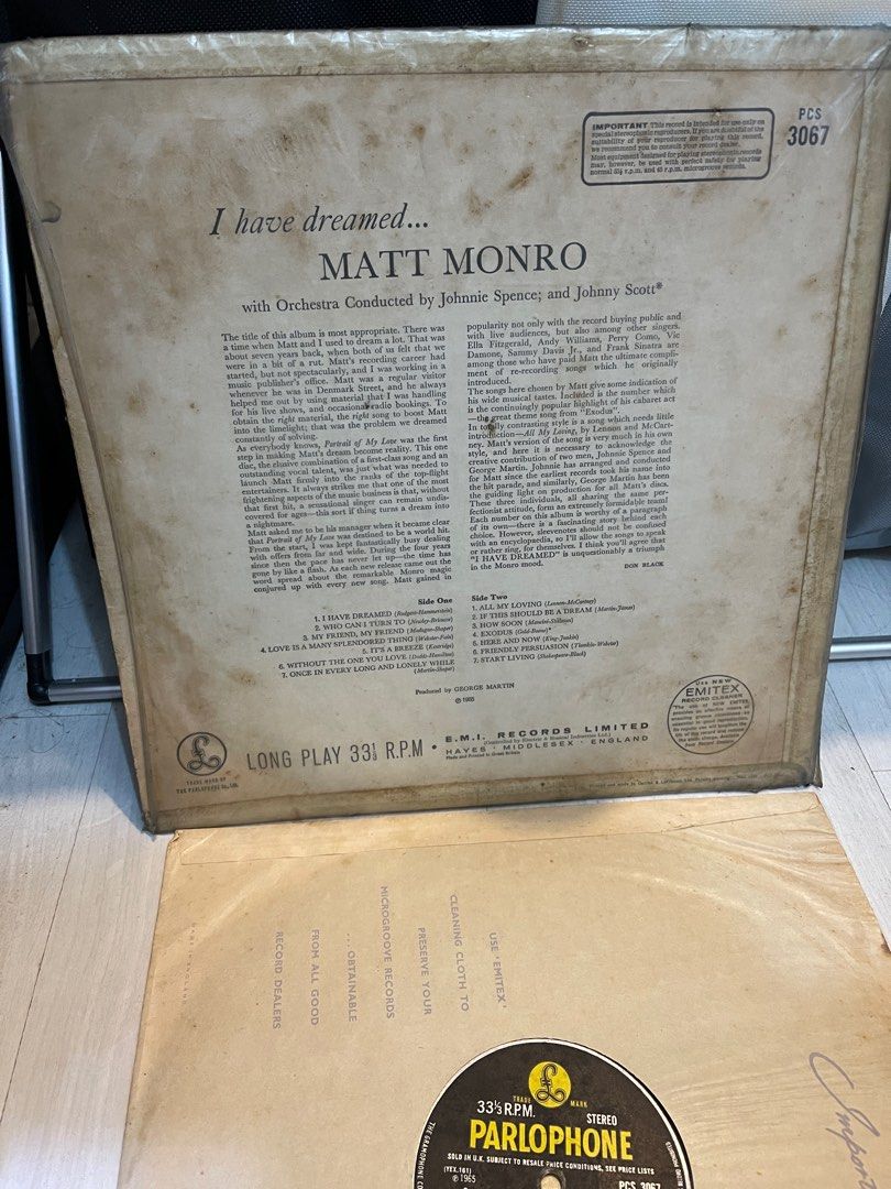 Matt Monro: I Have Dreamed Vinyl record (Category: Vinyls) located in Manila. Submitted by jessie4444 (Listing ID 1417375328, Image 2). Description: .