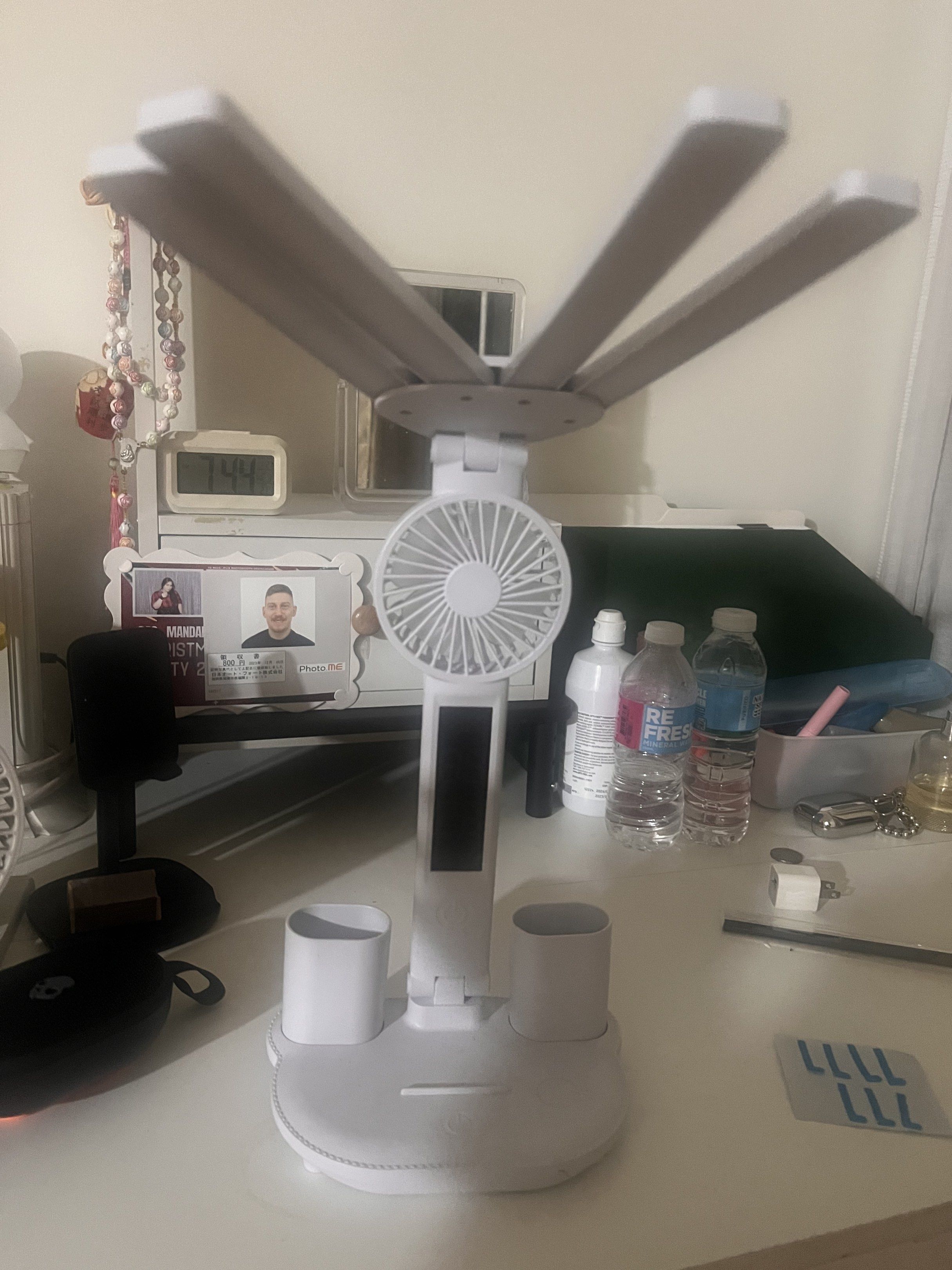 Multifunctional LED Desk Lamp with Fan (Category: Lighting) located in Mandaluyong City. Submitted by mnlmeetup (Listing ID 1417273916, Image 2). Description: Used only for one month Too bulky for my desk. No issues. As is where is. Bought in s.hopee for 500 pesos.