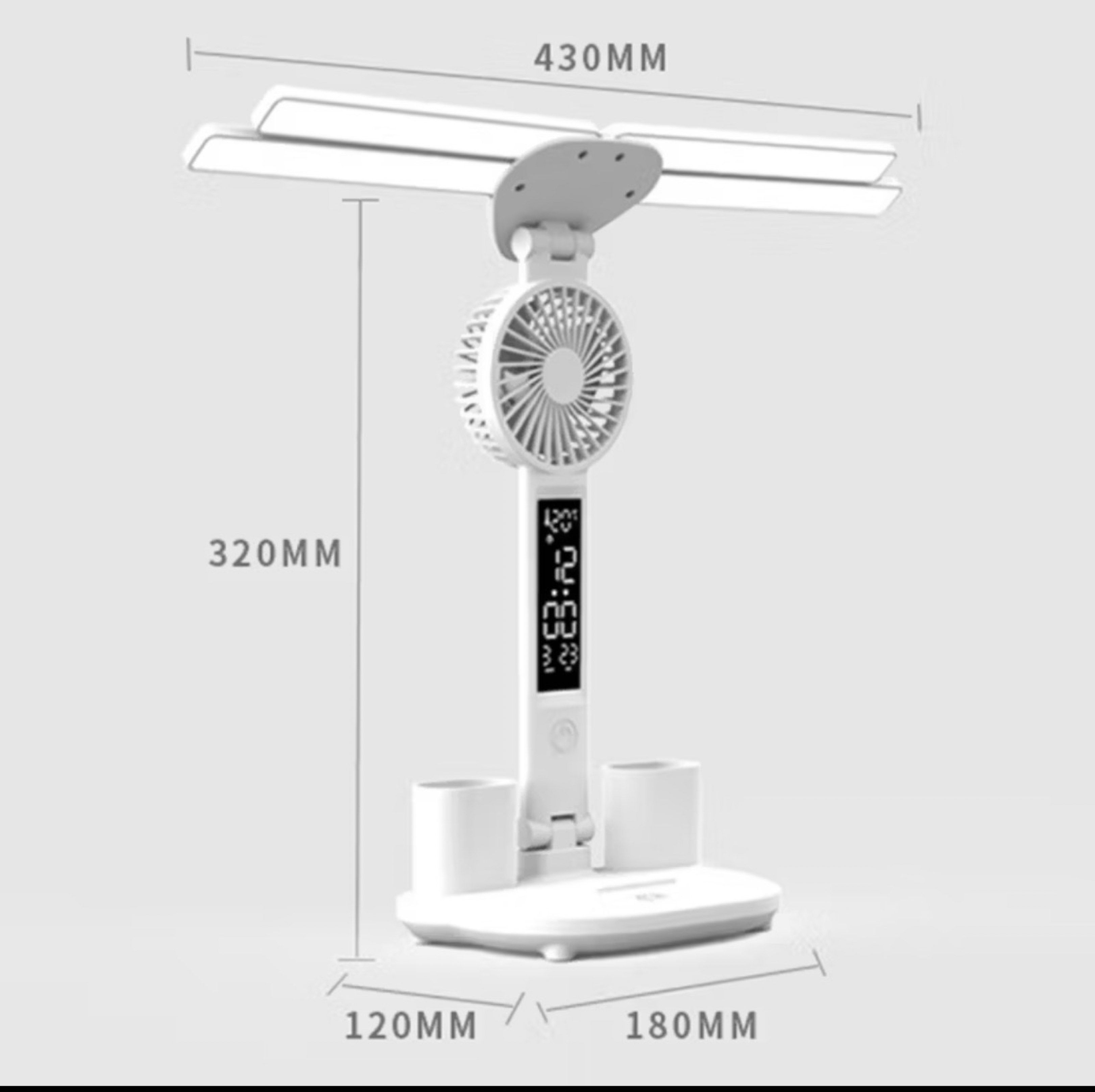 Multifunctional LED Desk Lamp with Fan (Category: Lighting) located in Mandaluyong City. Submitted by mnlmeetup (Listing ID 1417273916, Image 1). Description: Used only for one month Too bulky for my desk. No issues. As is where is. Bought in s.hopee for 500 pesos.