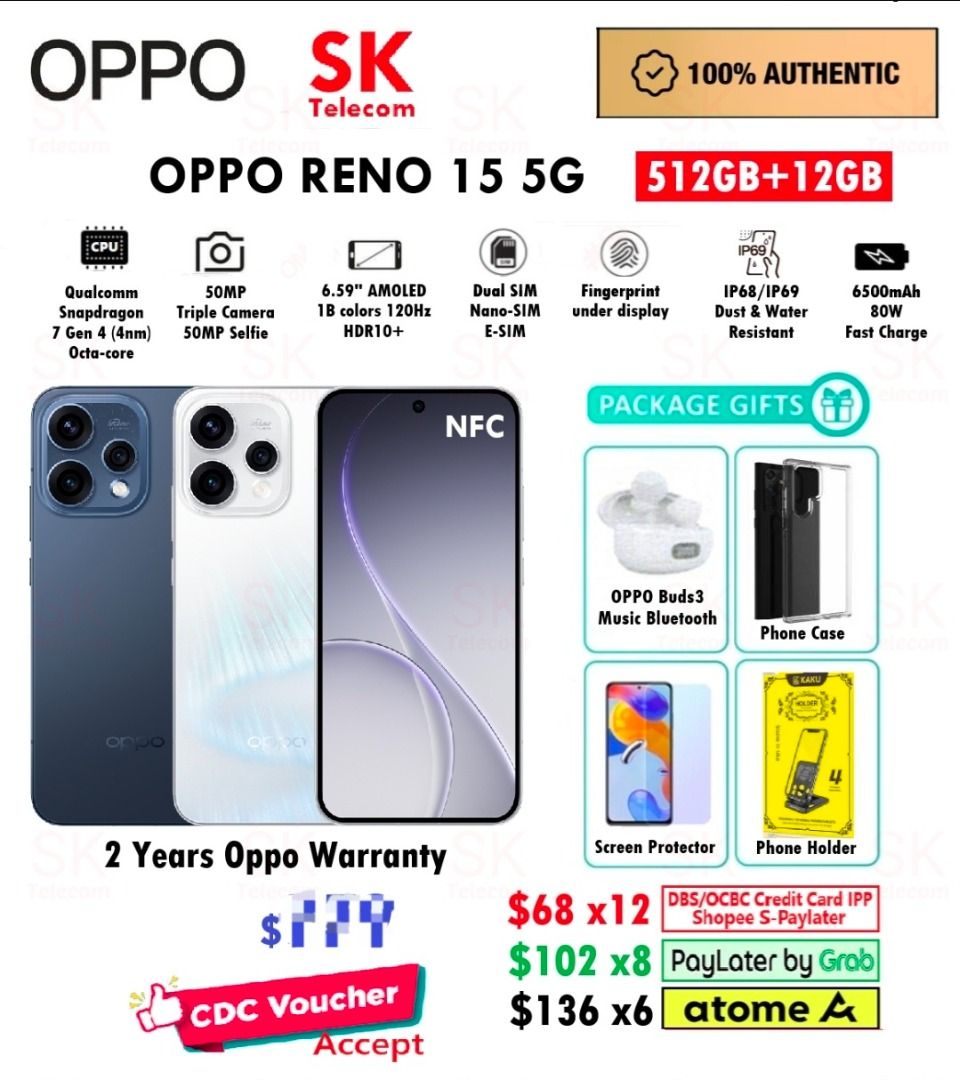 Oppo OPPO RENO 15 Series Silver 256GB, Mobile Phones & Gadgets, Mobile ...