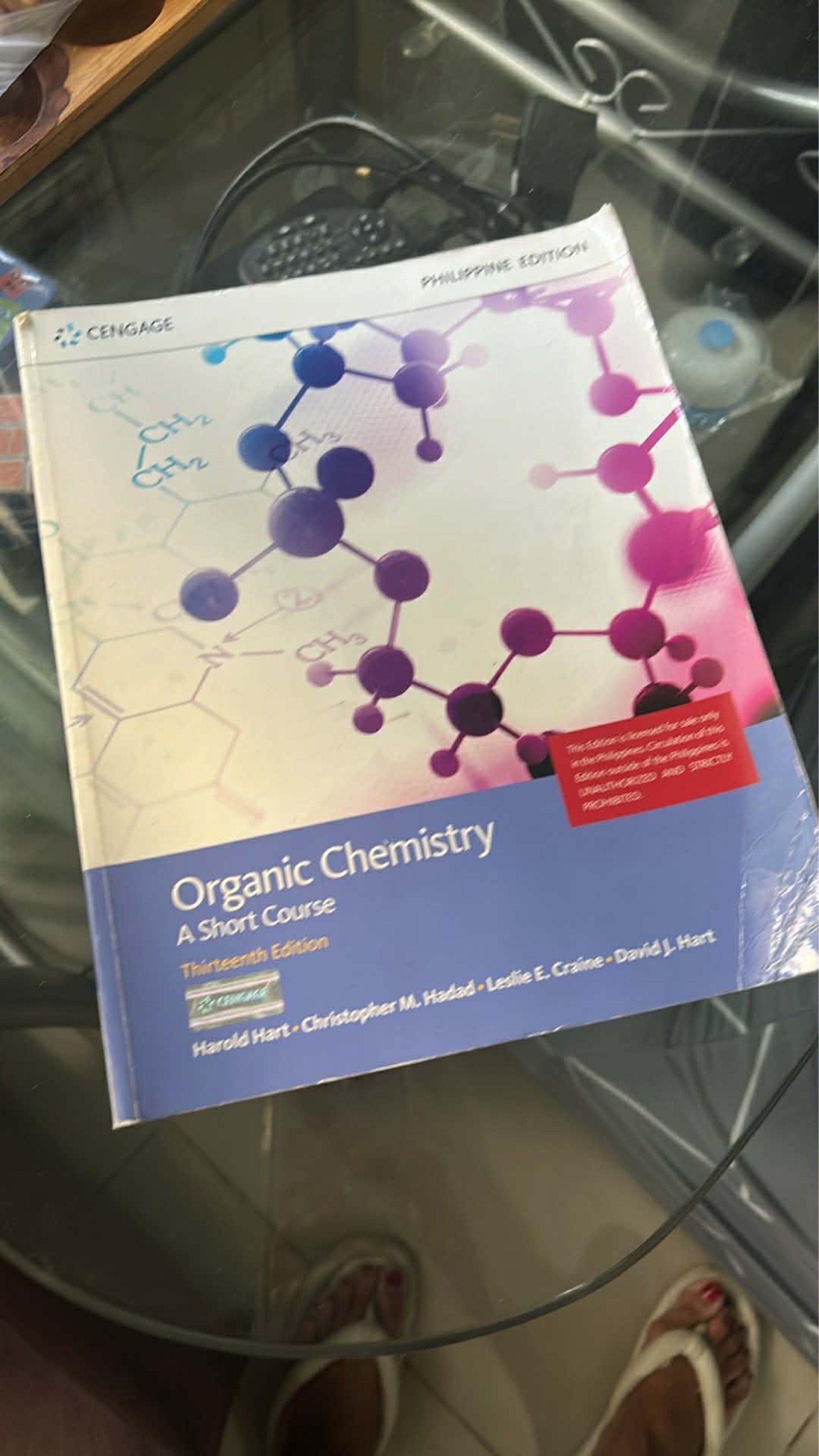 Organic Chemistry: A Short Course - 13th Edition (Category: Textbooks) located in Las Pinas. Submitted by dinnynavs (Listing ID 1417240536, Image 1). Description: - Philippine Edition of Organic Chemistry: A Short Course, 13th Edition Message for more details Delivery: (Fee shouldered by buyer) Gogo express (receive next day) Lalamove MOP: Gcash Paymaya BDO bank transfer .