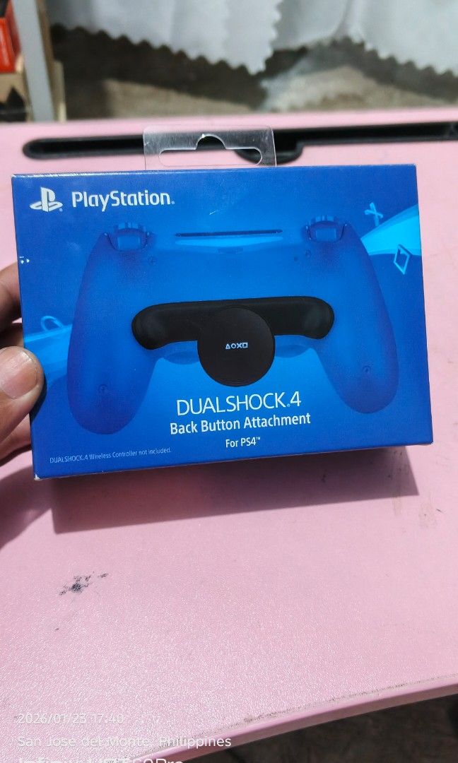 Original DS4 back button (Category: Controllers) located in San Jose del Monte. Submitted by hacknburn (Listing ID 1417314806, Image 1). Description: super kinis pa, good working condition SJDM bulacan location for pickup pwede din lalamove or j and t sagot nyo shipping fee.
