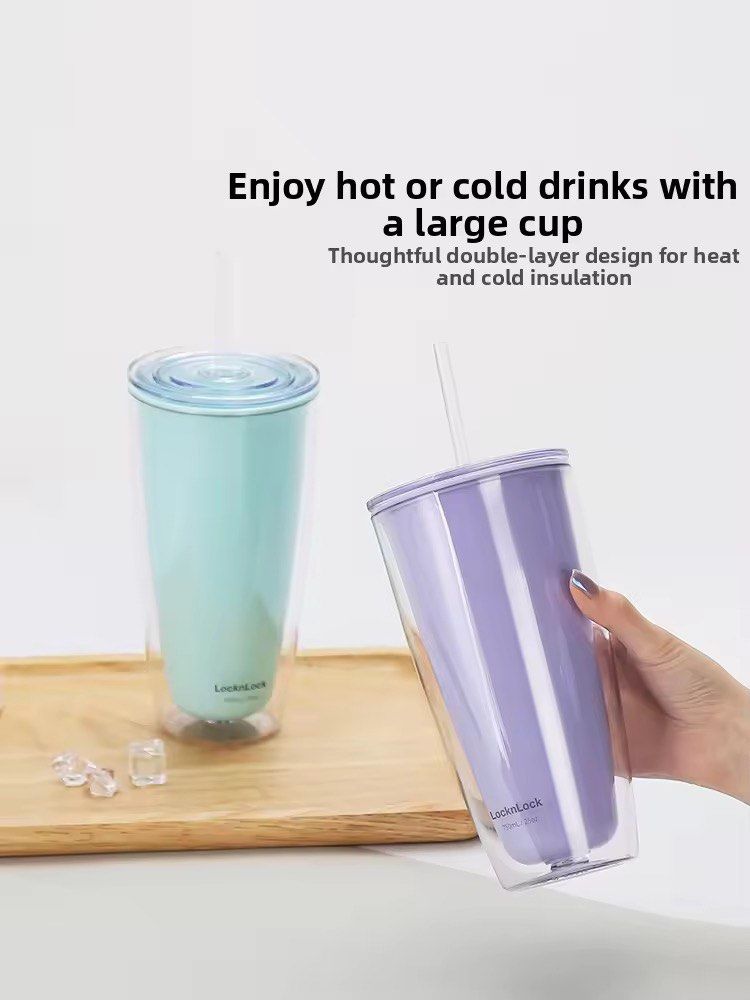 Pastel Cold Drinks Water Cups with Straw 750ml (Category: Water Bottles & Tumblers) located in Cebu City. Submitted by mendycloset (Listing ID 1417306401, Image 3). Description: Comes with box and straw brush for cleaning Double wall and sturdy Colors: Ivory and Purple 750ml.