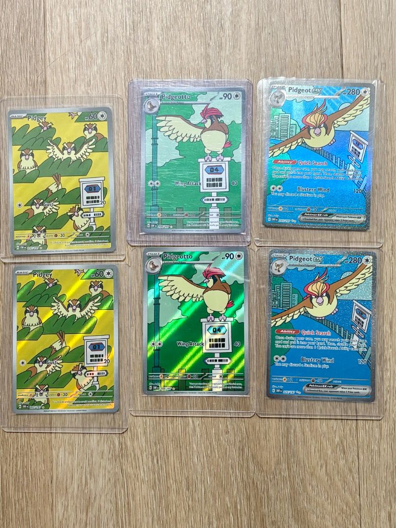 Pokemon 151 波波鳥 比比鳥 大比鳥 Pidgey 207, Pidgeotto 208, Pidgeot 225/197 ...