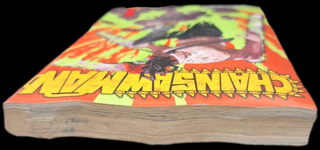 (PRELOVED MANGA) Chainsaw Man Volume 1 (Category: Comics & Manga) located in Cebu City. Submitted by maponus (Listing ID 1417327022, Image 3). Description: - ISSUES: Water-damaged (already dry don't worry) - PAGES ARE INTACT - OFFICIAL PUBLISHER!! NOT A REPRINT / XEROX COPY -RFS: destashing and decluttering - Shipping fee c/o BUYER! - Chainsaw Man Volume 1 manga - By Tatsuki Fujimoto - Features Denji's story - Published by VIZ Media - Original pr