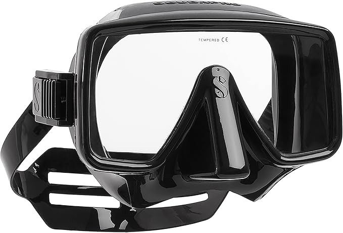 Scubapro Frameless mask with case box (Category: Other Sports Equipment and Supplies) located in Davao. Submitted by blake.auge (Listing ID 1417348089, Image 1). Description: -lightly used, well cared for, excellent condition Scubapro frameless mask Scubapro Frameless mask - Includes protective case - Frameless design for enhanced visibility - black color - Durable construction Single-lens mask featuring a unique assembly of lens and skirt withou