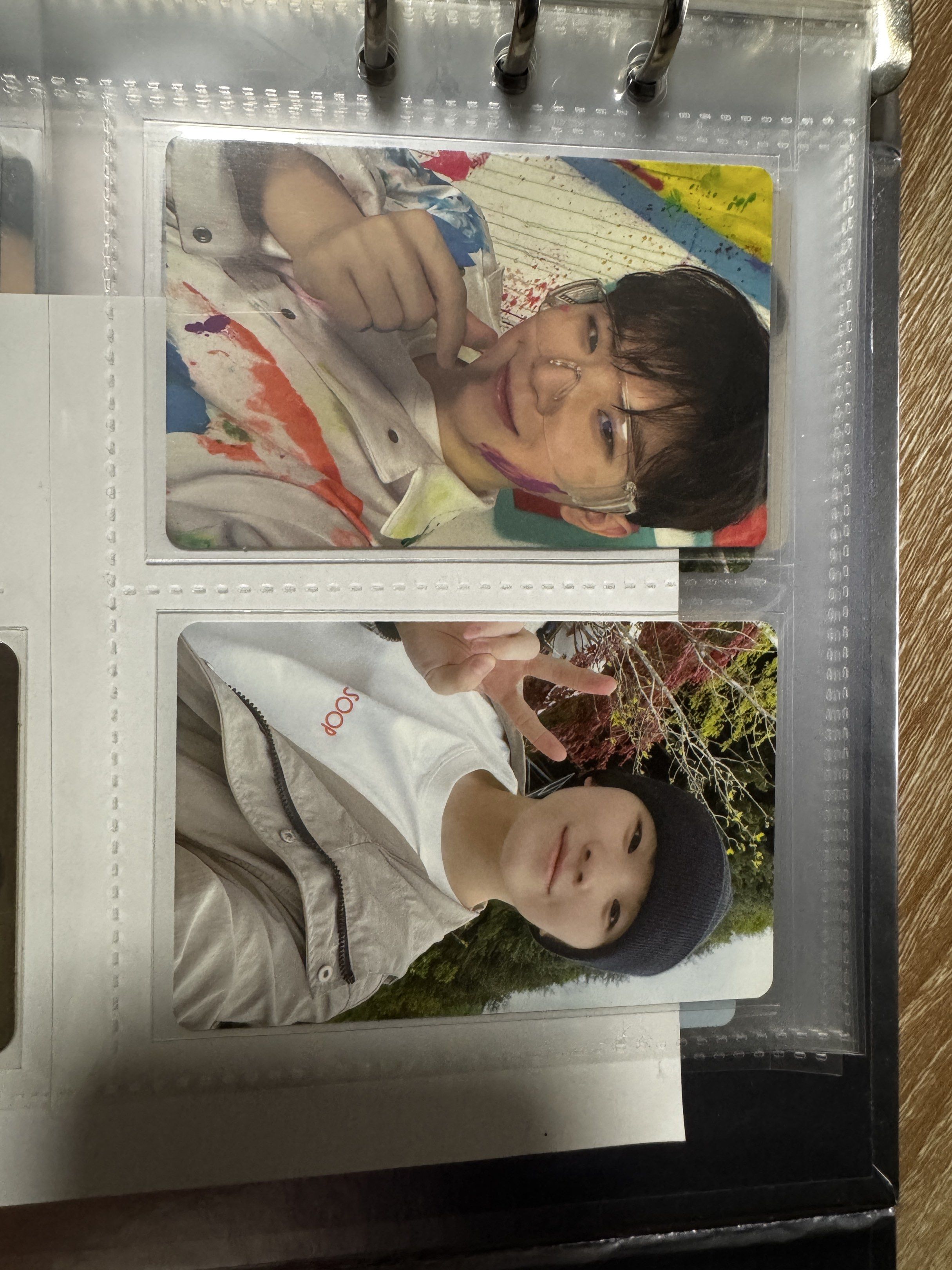 Seventeen Photocards (Category: K-Wave Merchandise) located in Las Pinas. Submitted by eullugh (Listing ID 1417343728, Image 1). Description: - Seventeen photocards collection - Features various members - Stored in a binder - Showcasing different poses and outfits - 350 for 2 photocards.
