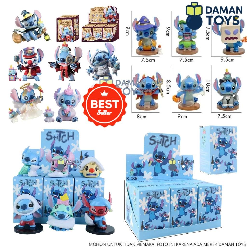Stitch Figure Lilo Mainan Pajangan Blind Box Topper Miniatur, Bayi ...