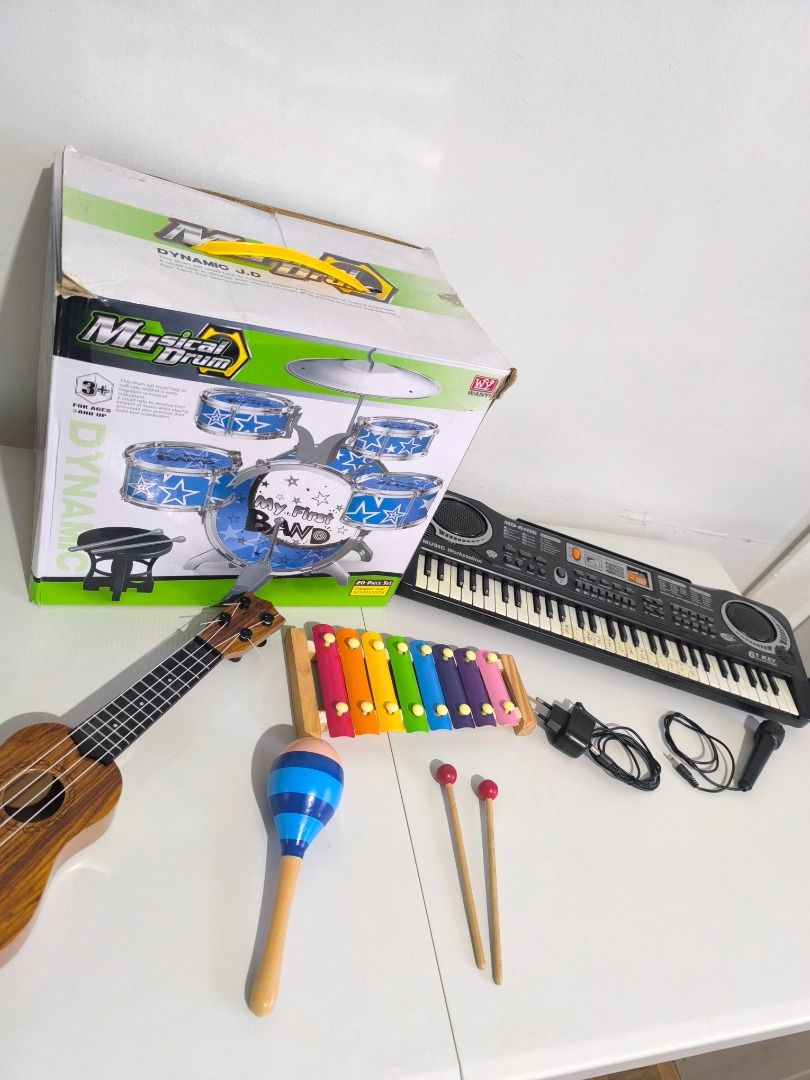Take all Garage Sale Musical Drum Set with Keyboard and Instruments ...