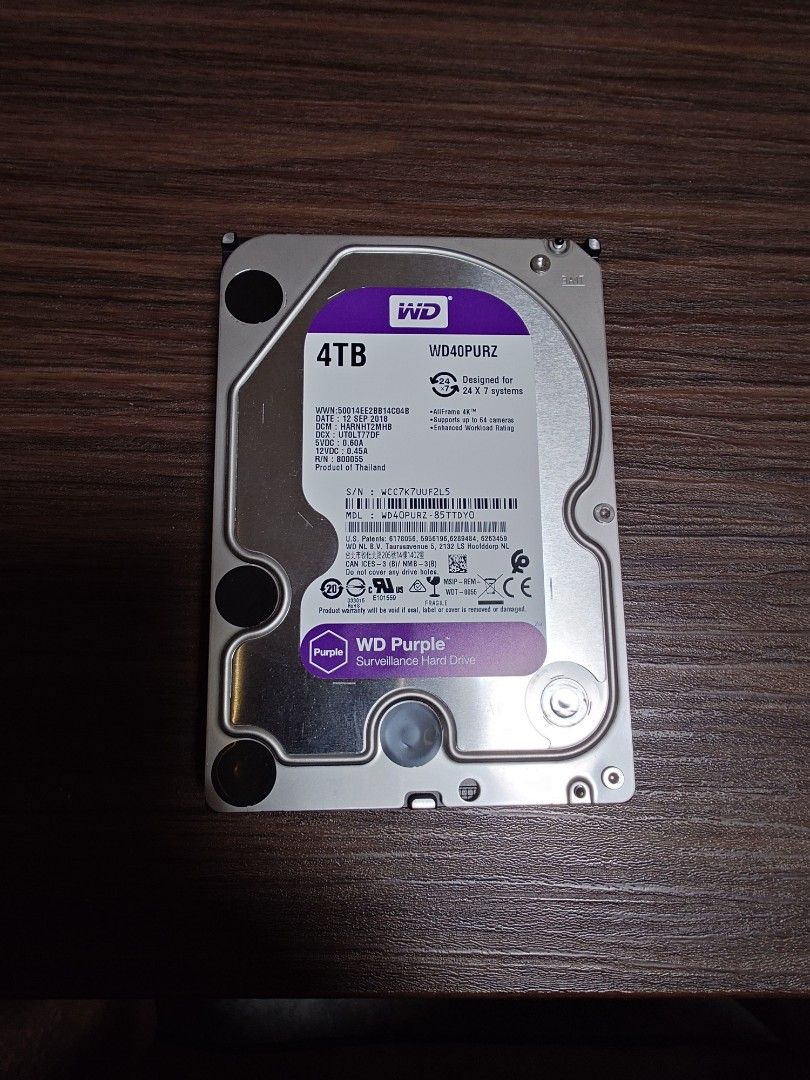 WD Purple 4 TB440337326440468480