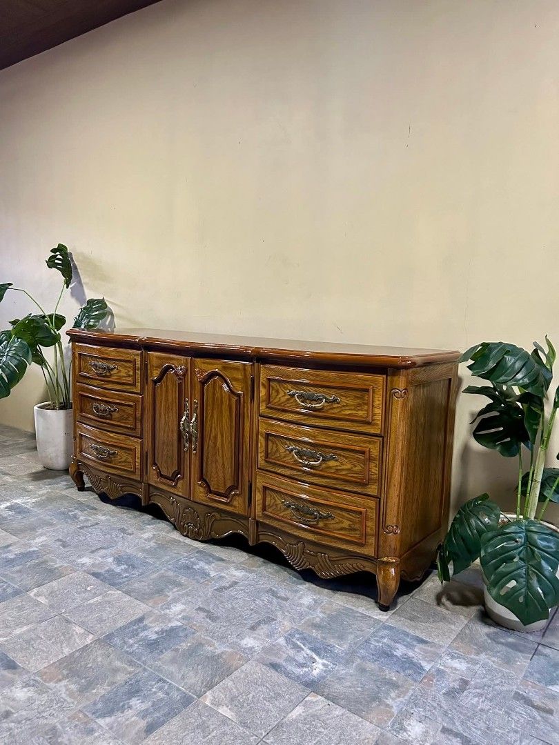 Wooden Dresser with Multiple Drawers (Category: Tables & Sets) located in Valenzuela. Submitted by princeraya55649 (Listing ID 1417337766, Image 2). Description: Imported Solid Wood Buffet Table from Korea Super ganda at Solid Wood P19,999 Only 71x33x21in Super Solid Wood Super Ganda Heavy Duty No issue Good Condition Minor Scratch only From Korea .