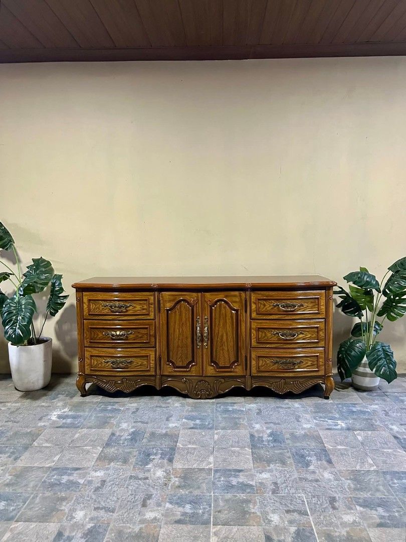 Wooden Dresser with Multiple Drawers (Category: Tables & Sets) located in Valenzuela. Submitted by princeraya55649 (Listing ID 1417337766, Image 1). Description: Imported Solid Wood Buffet Table from Korea Super ganda at Solid Wood P19,999 Only 71x33x21in Super Solid Wood Super Ganda Heavy Duty No issue Good Condition Minor Scratch only From Korea .