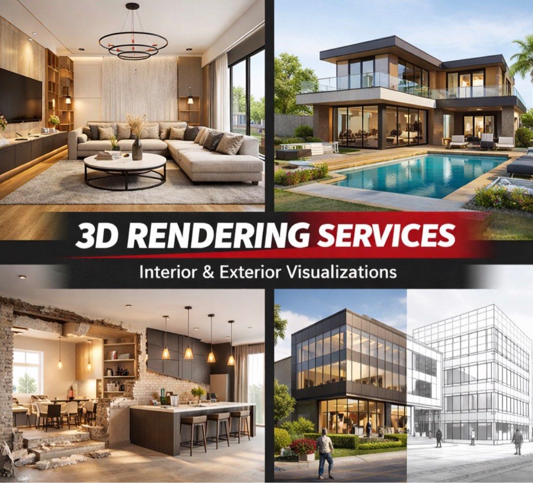 Service Rendering Drawing 3D Rendering Service | Interior & Exterior Visualization, Business ...