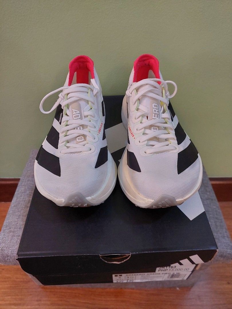 Adidas Adios Pro 4 - Women (Category: Sneakers) located in Manila. Submitted by fdeschamp (Listing ID 1417443460, Image 3). Description: Adidas Adios Pro 4 - Womens Size: US 6 Milage: 20+km RFS: Prefer different brand Shipping c/o buyer Meet-ups: Quezon City.
