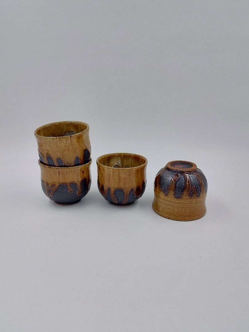 Stoneware Yunomi Set (Category: Coffee & Tea Tableware) located in Quezon City. Submitted by curated.stoneware.ph. (Listing ID 1417506778, Image 2). Description: - Set of ceramic cups - Unique brown and dark blue glaze - Rounded shape with a slightly flared rim - Perfect for tea or coffee - Great for your kitchen or dining collection - 3 x 2.5 inches Super nice in actual!😍.