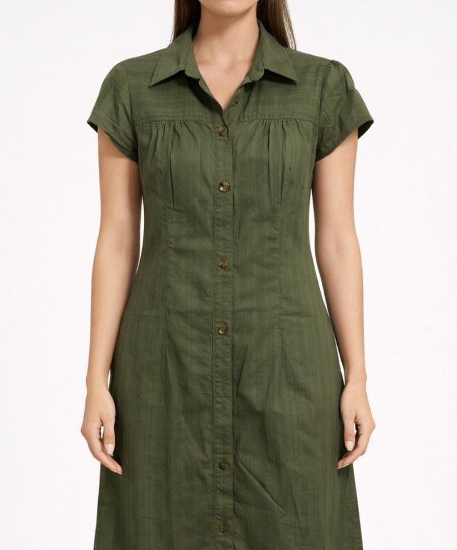 Collared Dress (Category: Dresses) located in Caloocan City. Submitted by pnkcshmr (Listing ID 1402597745, Image 1). Description: Olive Green.