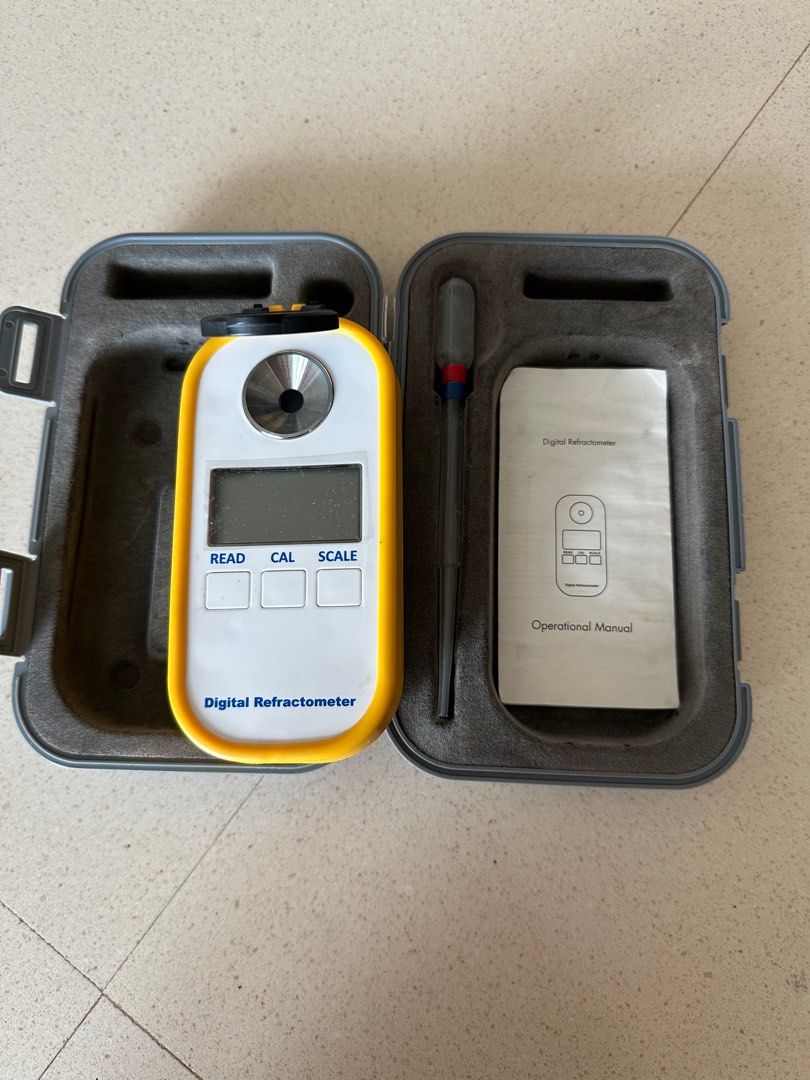 Digital Brix Refractometer (Category: Everything Else) located in Singapore. Submitted by ejlim_ (Listing ID 1417484731, Image 1). Description: - Lightly used - Includes original case - Includes operational manual - Includes pipette - Clear, easy-to-read display - Ready for immediate use - Ideal for precise measurements.