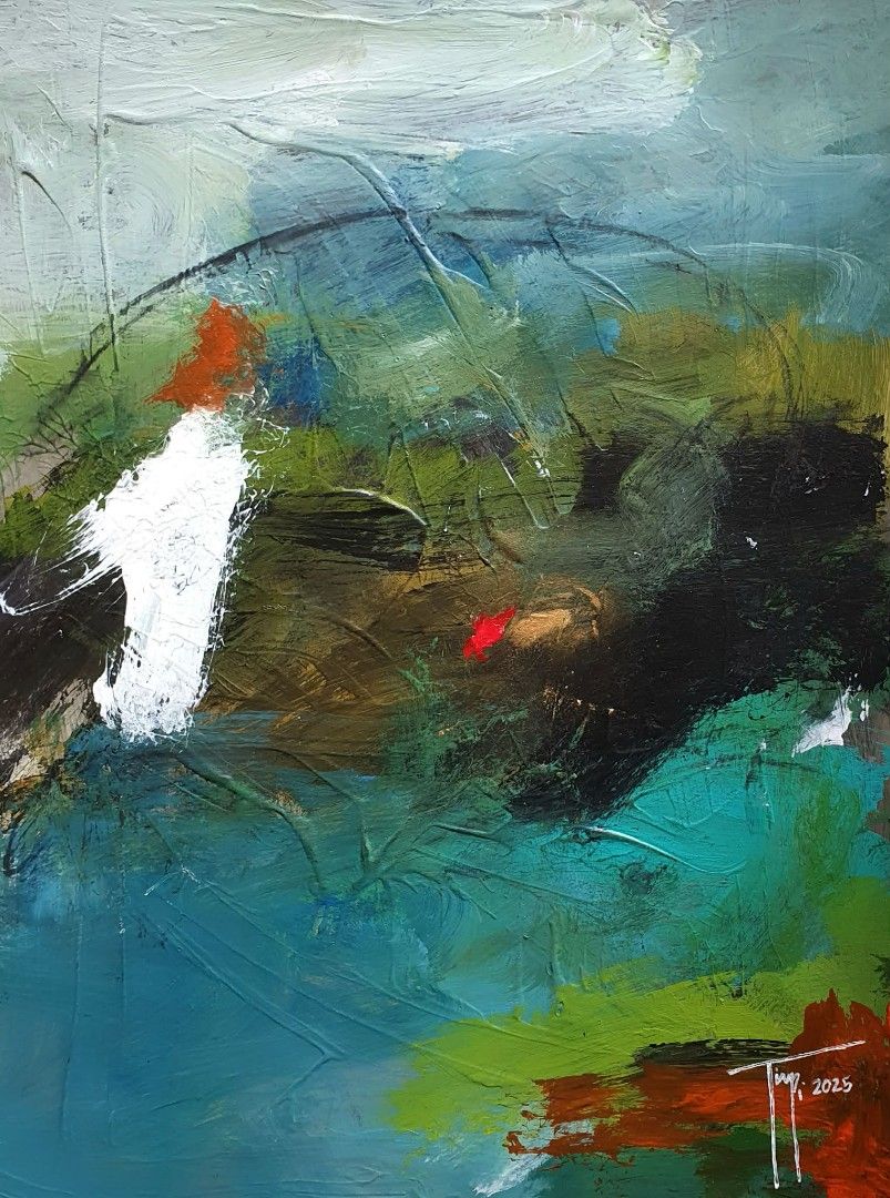 "Fracture and Flow" (Original Abstract Painting) (Category: Art & Prints) located in Pasig City. Submitted by raytimpi (Listing ID 1417461387, Image 2). Description: "Fracture and Flow" 11"x8.5" Acrylic and Charcoal on Board Php 2,000 Ray Timpi 2025 📍With Frame 📍With CERTIFICATE OF AUTHENTICITY from the original artist MOP: Gcash/GoTyme Bank Transfer/Paymaya/COD/COP/Pay Upon Meet Up MOD: LBC/LALAMOVE/JandT/Meet Up/Pick Up Location: Pasig/Cainta