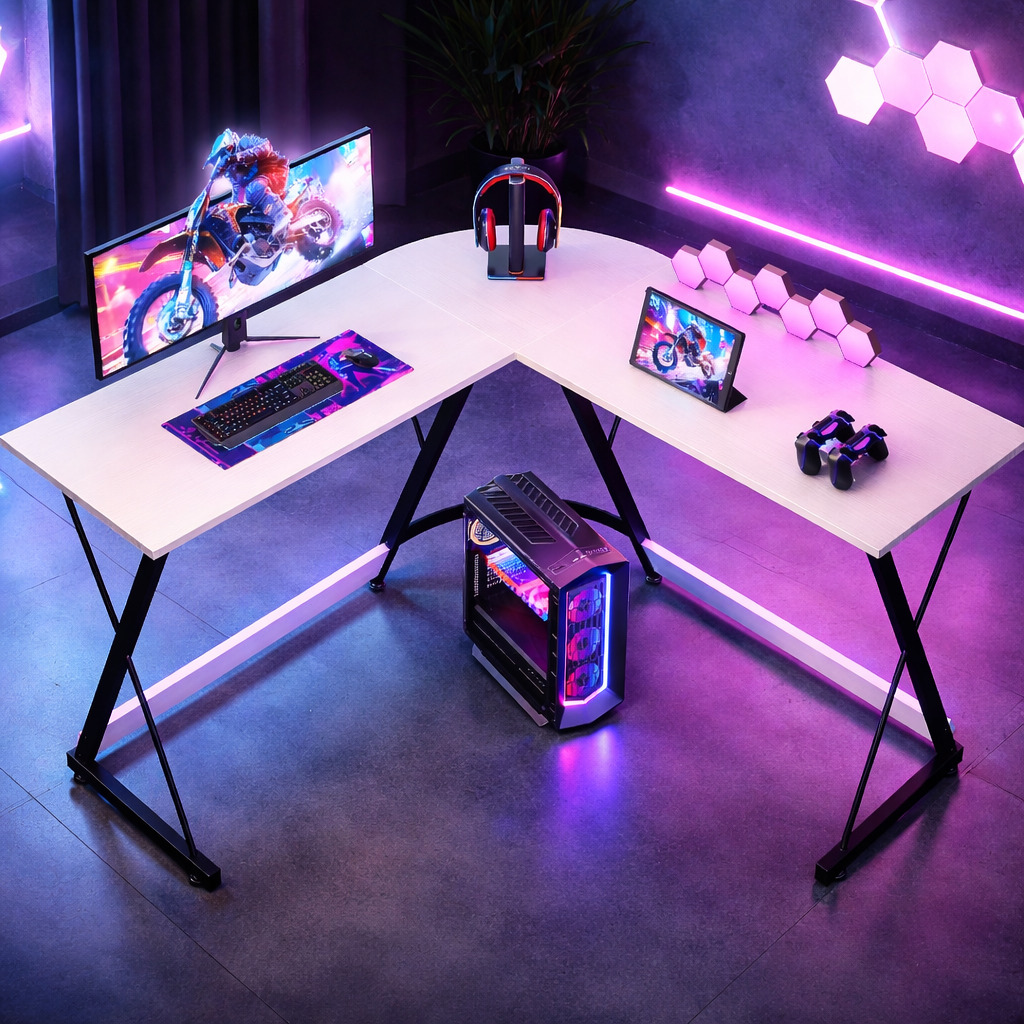 Gaming Room Computer Desk | Home Gaming Work Desk | Bedroom Gaming ...