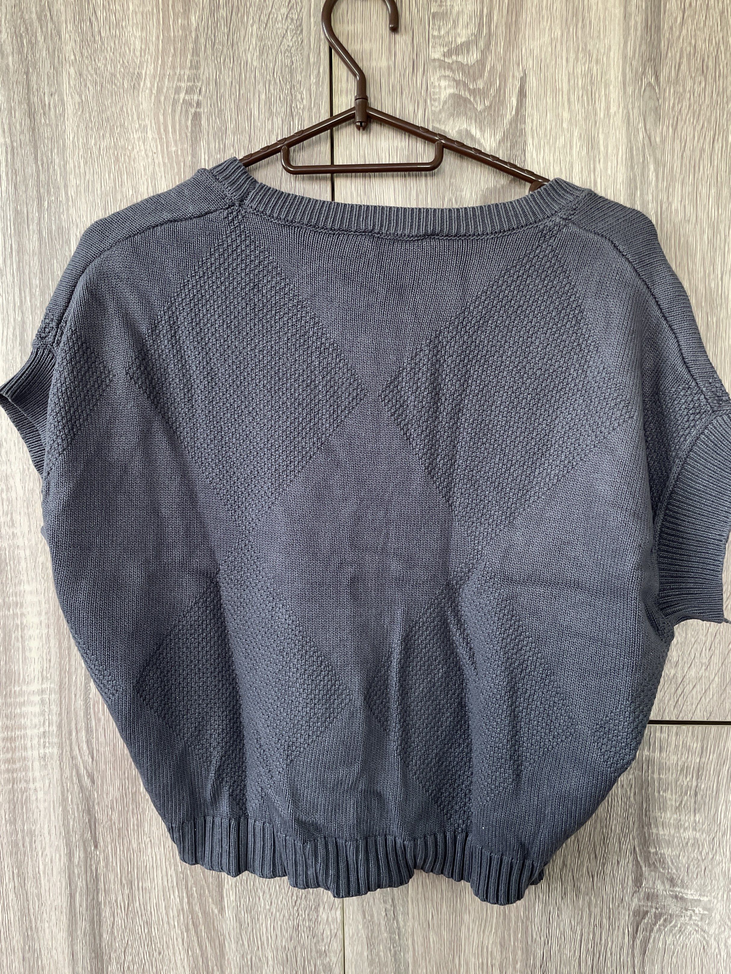 Gray Knit Top (Category: Sleeveless) located in Manila. Submitted by akingkingking (Listing ID 1417409466, Image 2). Description: - Gray knit top - Round neckline - Short sleeves - buyer to shoulder shipping fee, sta mesa manila area .
